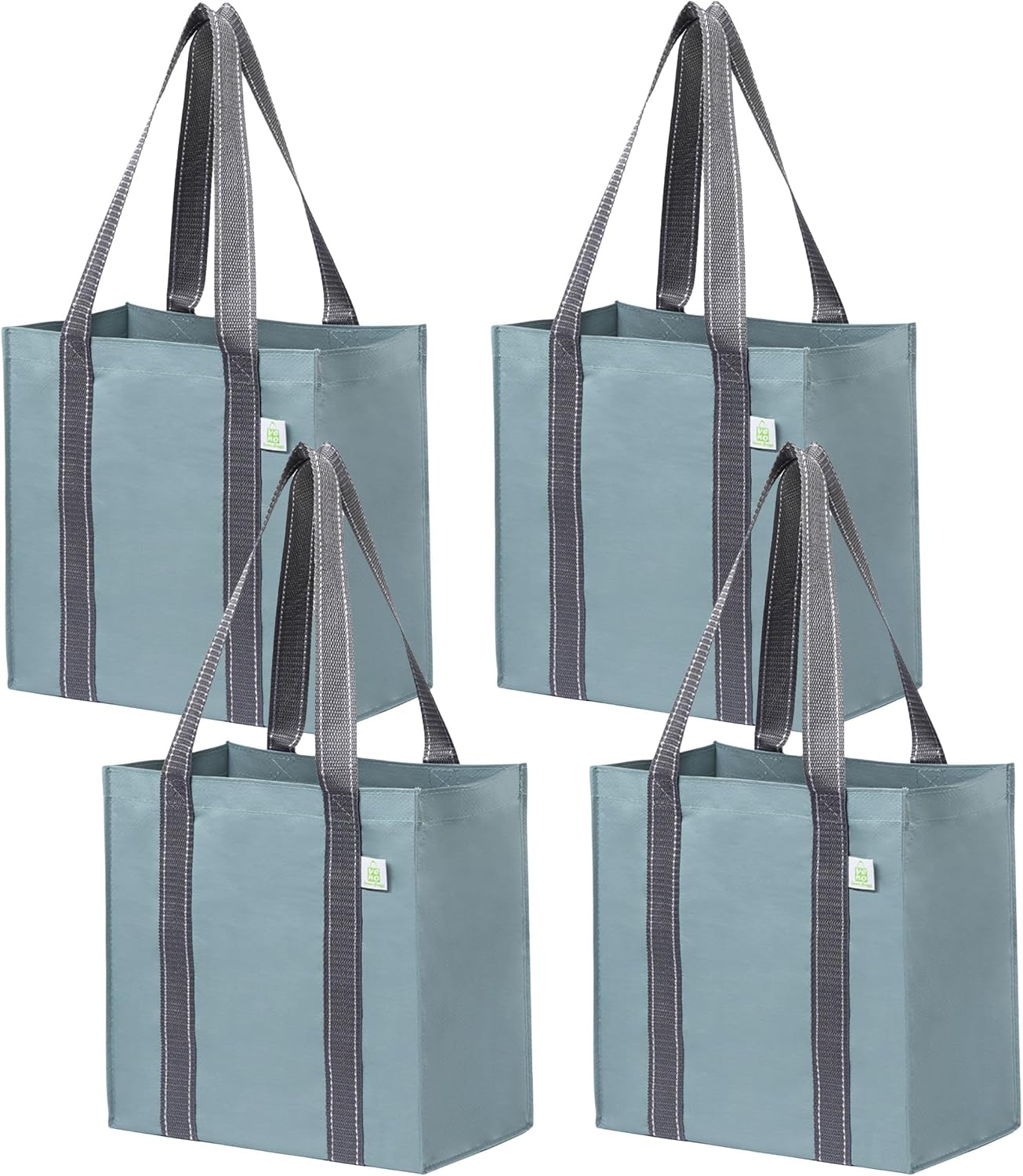 VENO 2/4 Pack Compact Reusable Grocery Shopping Bags with Hard Bottom | Medium Utility Tote w/ Handles,Heavy Duty,Foldable