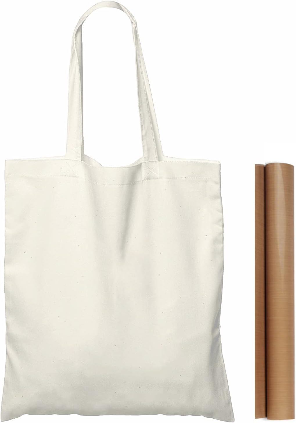 NPBAG 2 | 5 | 15 | 25 | 50 Pack 15'' X 16'' Natural Cotton Tote Bags, Lightweight Blank Bulk Cloth bags with 1pc of PTFE Teflon Sheet (2-Pack)