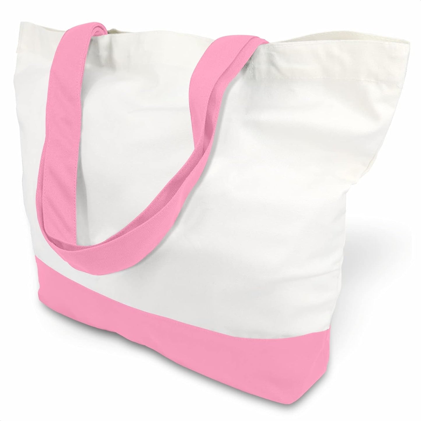TOPDesign 1 | 3 | 6 | 12 | 24 Pack Super Strong Large 12oz Cotton Canvas Tote Bag, Reusable Grocery Shopping Cloth Bag, Fashionable Two-Tone Tote for Crafts, DIY Your Creative Designs (Pack of 1)