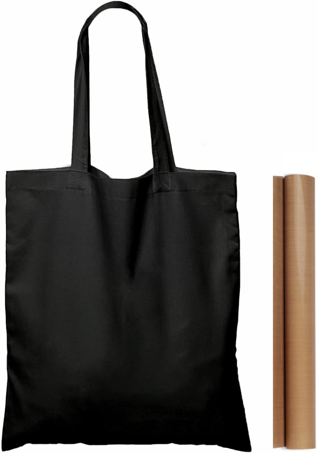 NPBAG 2 | 5 | 15 | 25 | 50 Pack 15'' X 16'' Natural Cotton Tote Bags, Lightweight Blank Bulk Cloth bags with 1pc of PTFE Teflon Sheet (2-Pack)