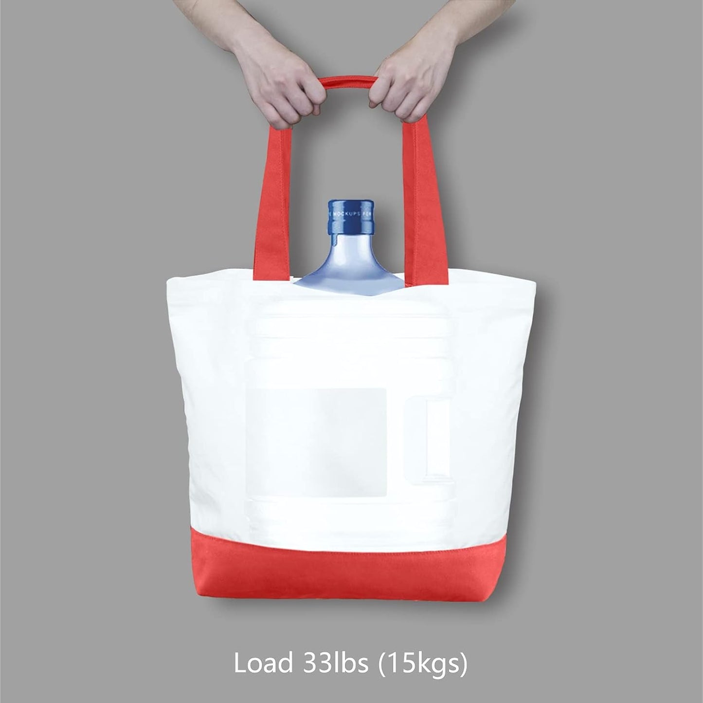 TOPDesign 1 | 3 | 6 | 12 | 24 Pack Super Strong Large 12oz Cotton Canvas Tote Bag, Reusable Grocery Shopping Cloth Bag, Fashionable Two-Tone Tote for Crafts, DIY Your Creative Designs (Pack of 1)
