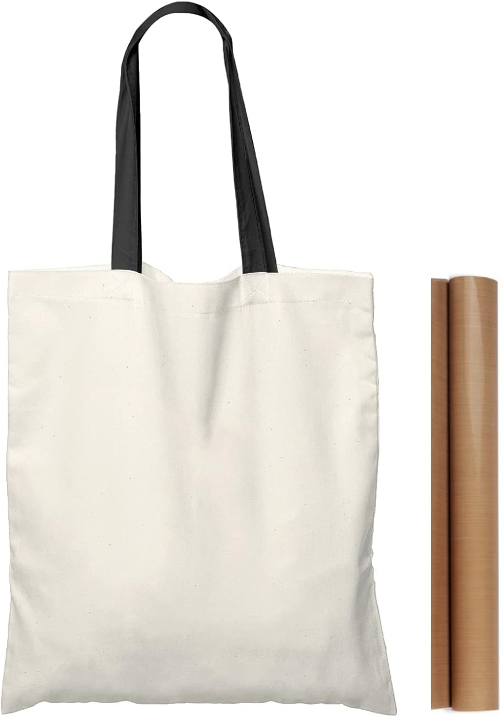 NPBAG 2 | 5 | 15 | 25 | 50 Pack 15'' X 16'' Natural Cotton Tote Bags, Lightweight Blank Bulk Cloth bags with 1pc of PTFE Teflon Sheet (2-Pack)