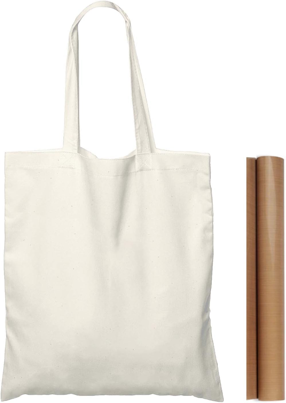 NPBAG 2 | 5 | 15 | 25 | 50 Pack 15'' X 16'' Natural Cotton Tote Bags, Lightweight Blank Bulk Cloth bags with 1pc of PTFE Teflon Sheet (2-Pack)