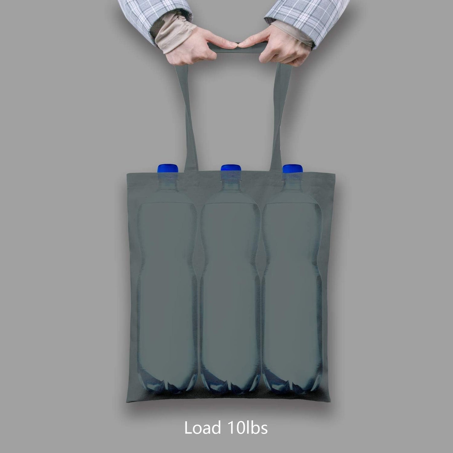 TOPDesign 3 | 6 | 12 | 24 | 48 | 192 Pack Economical Cotton Tote Bags, Lightweight Medium Reusable Grocery Shopping Cloth Bags, Suitable for DIY, Advertising, Promotion, Gift, Activity (3-Pack)