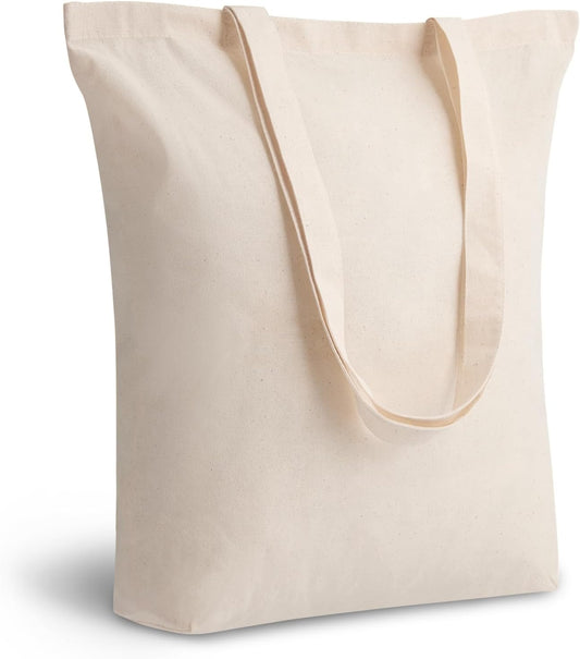 TOPDesign 1-Pack Cotton Tote Bag with 4" Gusset, 15"x16"x4" Economical Lightweight Reusable Grocery Shopping Cloth Bags, Bulk Blank Plain Totes for DIY, Vinyl, Sublimation, Gift (Black)