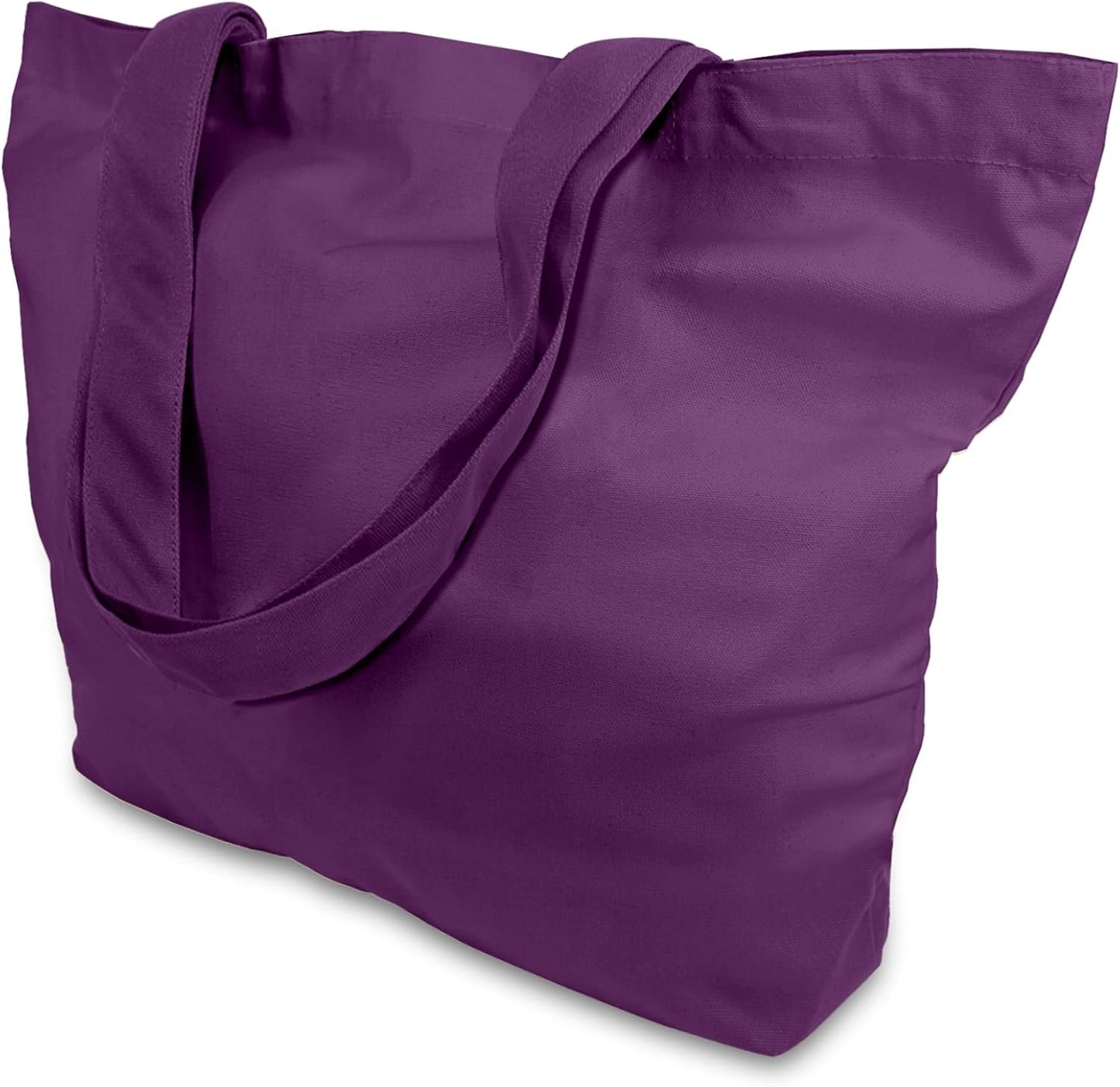 TOPDesign 1 | 3 | 6 | 12 | 24 Pack Super Strong Large 12oz Cotton Canvas Tote Bag, Reusable Grocery Shopping Cloth Bag, Fashionable Two-Tone Tote for Crafts, DIY Your Creative Designs (Pack of 1)