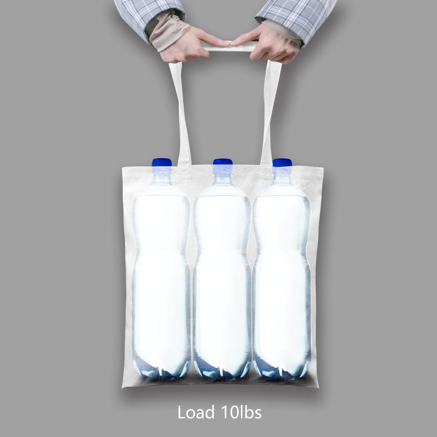 TOPDesign 3 | 6 | 12 | 24 | 48 | 192 Pack Economical Cotton Tote Bags, Lightweight Medium Reusable Grocery Shopping Cloth Bags, Suitable for DIY, Advertising, Promotion, Gift, Activity (3-Pack)