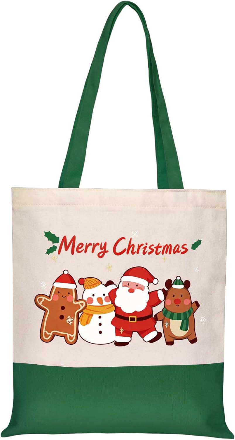Canvas Tote Bag with Zipper for Women, Halloween Trick or Treat Bags Bulk | 13.8" x 15.3" Fashionable Two-Tone Cotton Tote Bag for Crafts, DIY Your Creative Designs