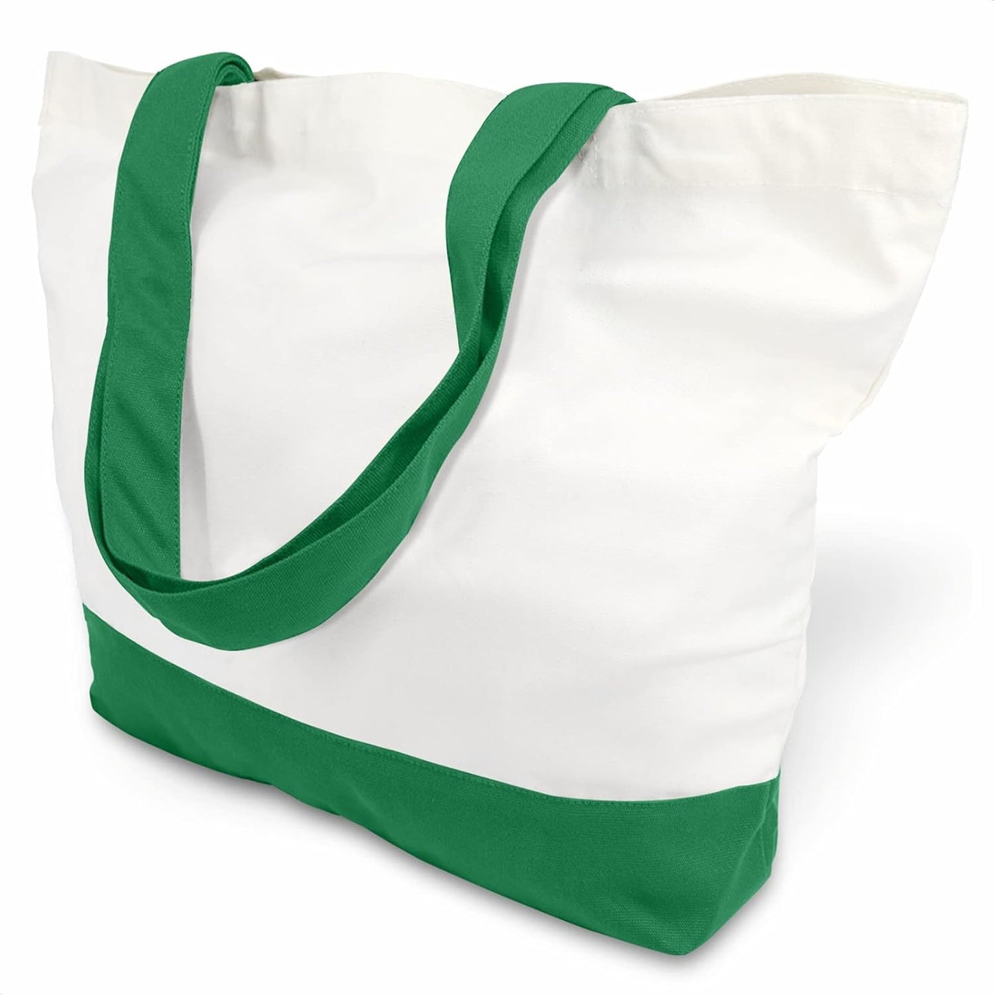 TOPDesign 1 | 3 | 6 | 12 | 24 Pack Super Strong Large 12oz Cotton Canvas Tote Bag, Reusable Grocery Shopping Cloth Bag, Fashionable Two-Tone Tote for Crafts, DIY Your Creative Designs (Pack of 1)