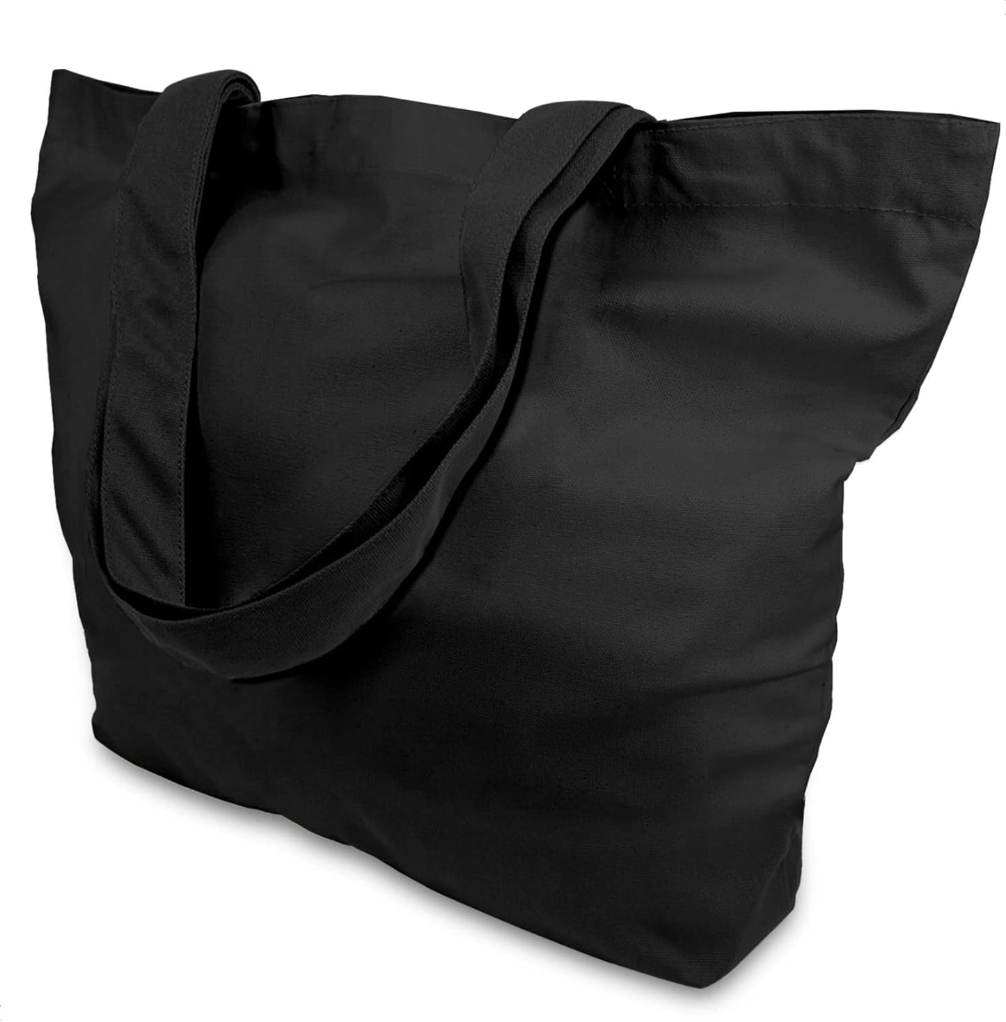 TOPDesign 1 | 3 | 6 | 12 | 24 Pack Super Strong Large 12oz Cotton Canvas Tote Bag, Reusable Grocery Shopping Cloth Bag, Fashionable Two-Tone Tote for Crafts, DIY Your Creative Designs (Pack of 1)