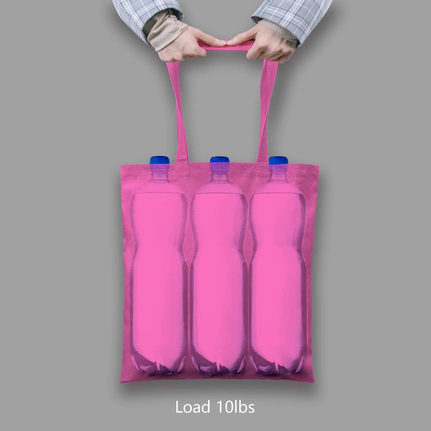 TOPDesign 3 | 6 | 12 | 24 | 48 | 192 Pack Economical Cotton Tote Bags, Lightweight Medium Reusable Grocery Shopping Cloth Bags, Suitable for DIY, Advertising, Promotion, Gift, Activity (3-Pack)