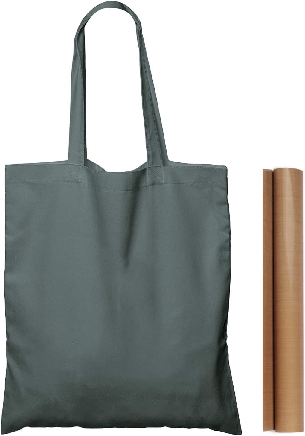 NPBAG 2 | 5 | 15 | 25 | 50 Pack 15'' X 16'' Natural Cotton Tote Bags, Lightweight Blank Bulk Cloth bags with 1pc of PTFE Teflon Sheet (2-Pack)