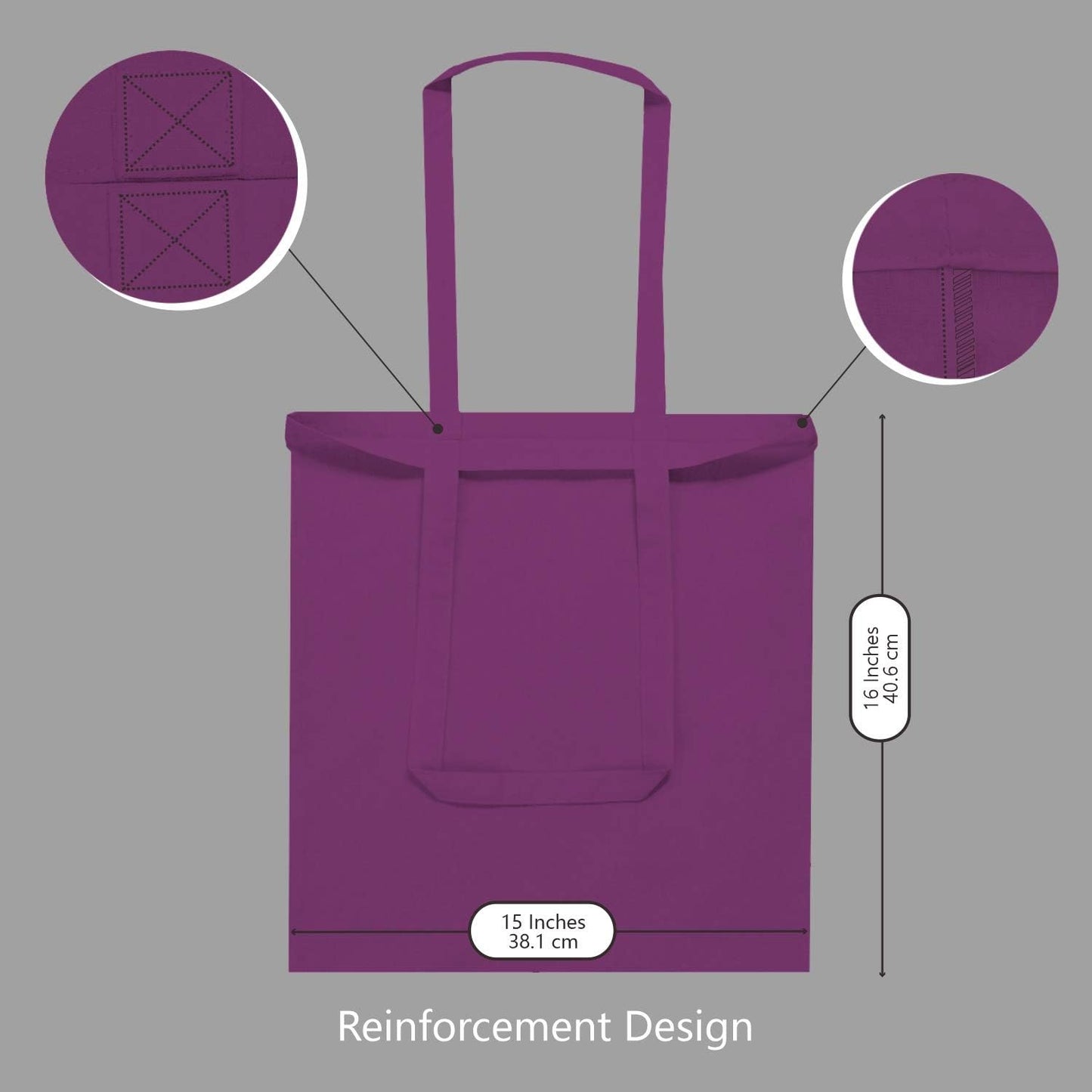TOPDesign 3 | 6 | 12 | 24 | 48 | 192 Pack Economical Cotton Tote Bags, Lightweight Medium Reusable Grocery Shopping Cloth Bags, Suitable for DIY, Advertising, Promotion, Gift, Activity (3-Pack)