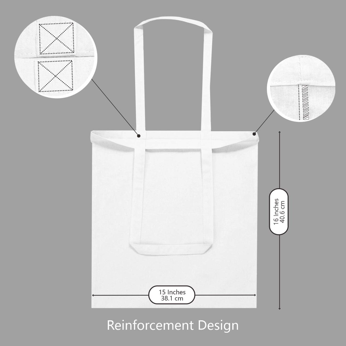 TOPDesign 3 | 6 | 12 | 24 | 48 | 192 Pack Economical Cotton Tote Bags, Lightweight Medium Reusable Grocery Shopping Cloth Bags, Suitable for DIY, Advertising, Promotion, Gift, Activity (3-Pack)