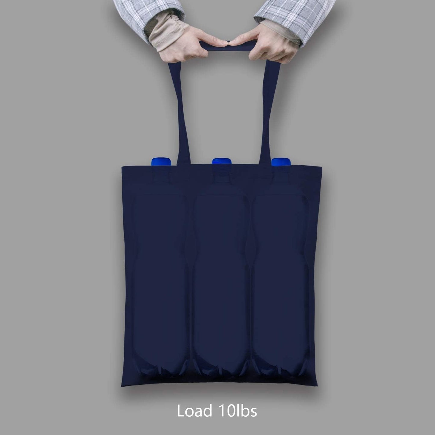 TOPDesign 3 | 6 | 12 | 24 | 48 | 192 Pack Economical Cotton Tote Bags, Lightweight Medium Reusable Grocery Shopping Cloth Bags, Suitable for DIY, Advertising, Promotion, Gift, Activity (3-Pack)