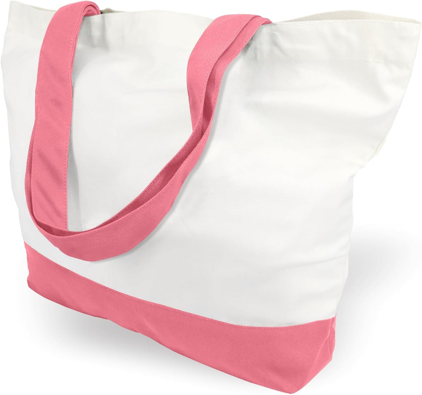 TOPDesign 1 | 3 | 6 | 12 | 24 Pack Super Strong Large 12oz Cotton Canvas Tote Bag, Reusable Grocery Shopping Cloth Bag, Fashionable Two-Tone Tote for Crafts, DIY Your Creative Designs (Pack of 1)