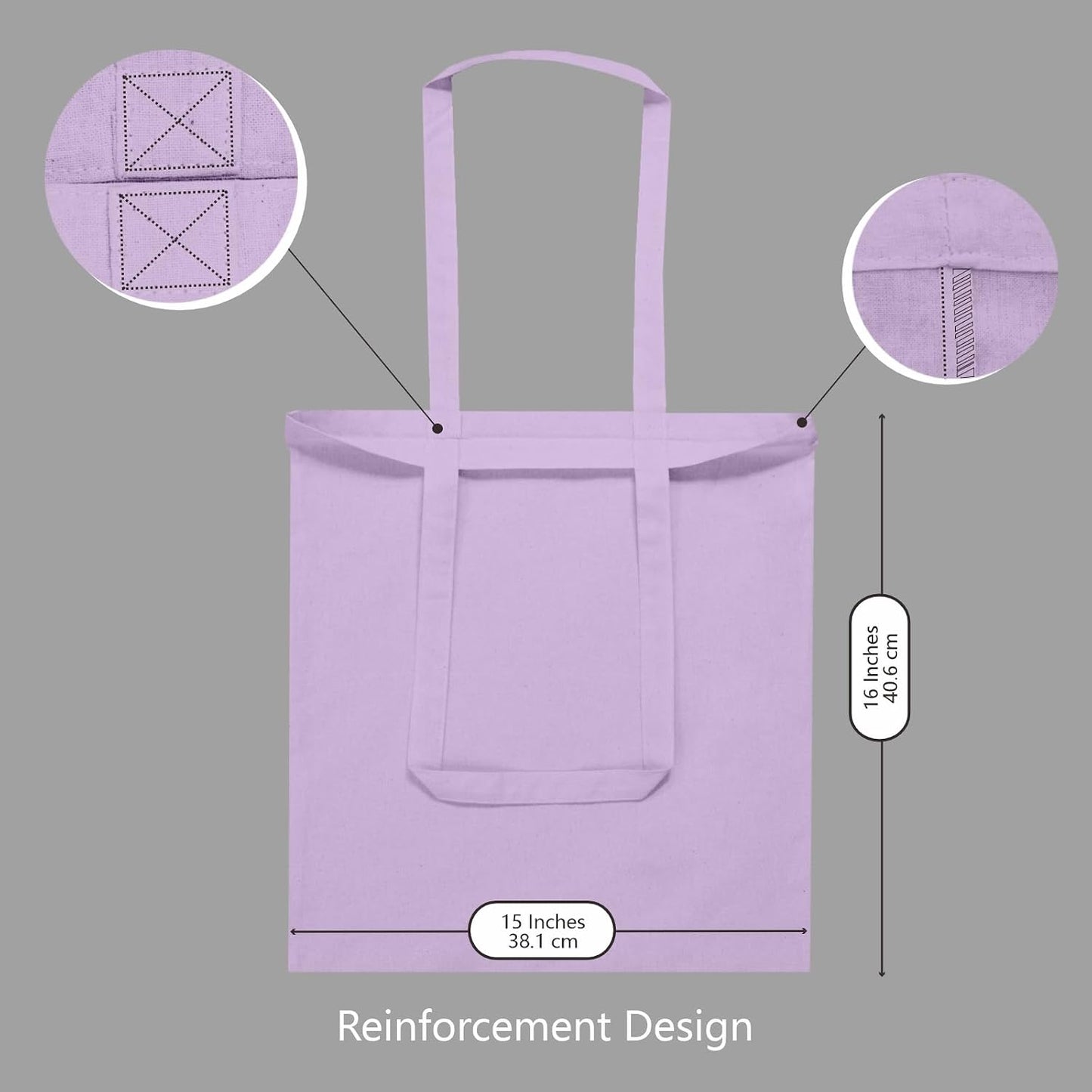 TOPDesign 3 | 6 | 12 | 24 | 48 | 192 Pack Economical Cotton Tote Bags, Lightweight Medium Reusable Grocery Shopping Cloth Bags, Suitable for DIY, Advertising, Promotion, Gift, Activity (3-Pack)