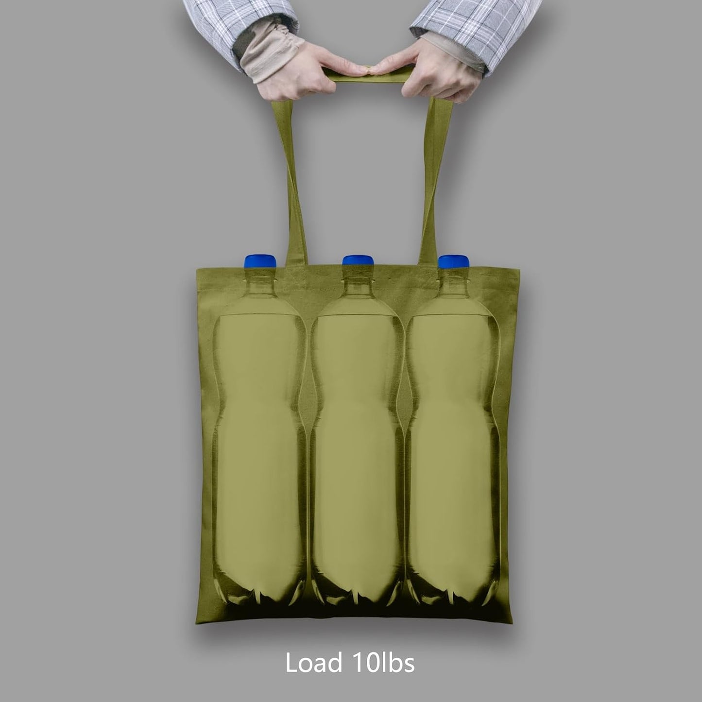 TOPDesign 3 | 6 | 12 | 24 | 48 | 192 Pack Economical Cotton Tote Bags, Lightweight Medium Reusable Grocery Shopping Cloth Bags, Suitable for DIY, Advertising, Promotion, Gift, Activity (3-Pack)