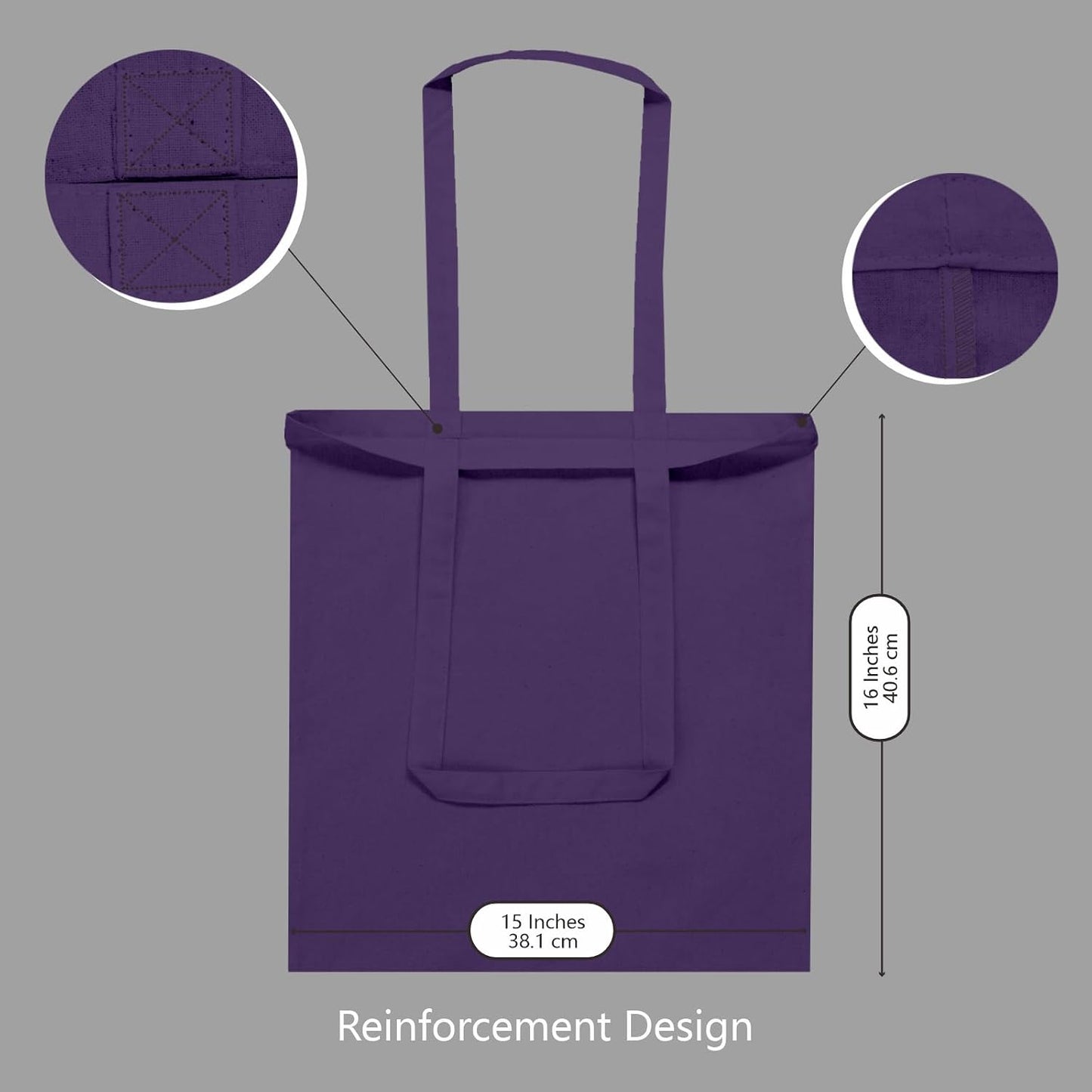 TOPDesign 3 | 6 | 12 | 24 | 48 | 192 Pack Economical Cotton Tote Bags, Lightweight Medium Reusable Grocery Shopping Cloth Bags, Suitable for DIY, Advertising, Promotion, Gift, Activity (3-Pack)