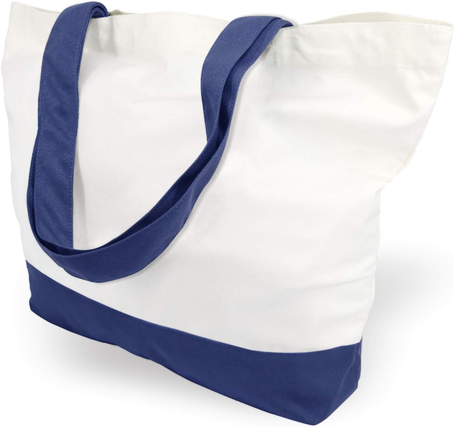 TOPDesign 1 | 3 | 6 | 12 | 24 Pack Super Strong Large 12oz Cotton Canvas Tote Bag, Reusable Grocery Shopping Cloth Bag, Fashionable Two-Tone Tote for Crafts, DIY Your Creative Designs (Pack of 1)