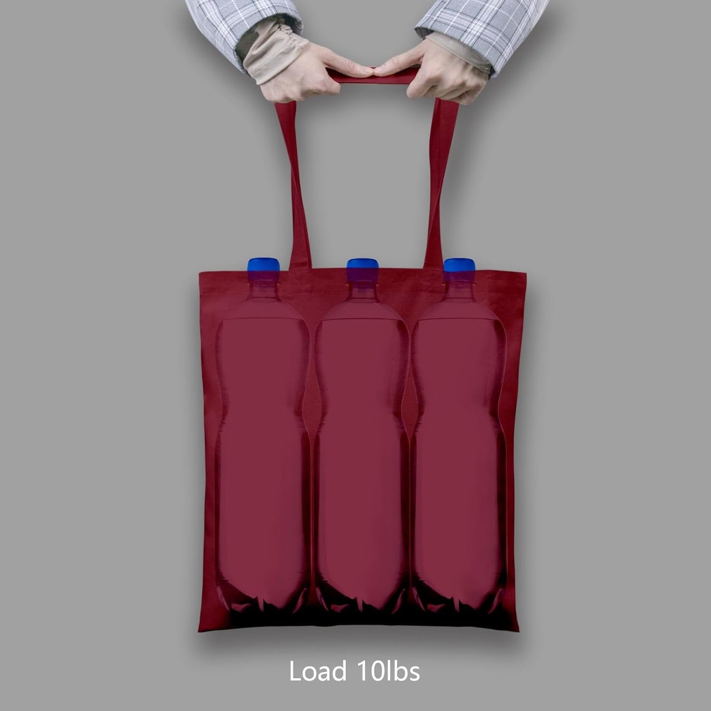 TOPDesign 3 | 6 | 12 | 24 | 48 | 192 Pack Economical Cotton Tote Bags, Lightweight Medium Reusable Grocery Shopping Cloth Bags, Suitable for DIY, Advertising, Promotion, Gift, Activity (3-Pack)