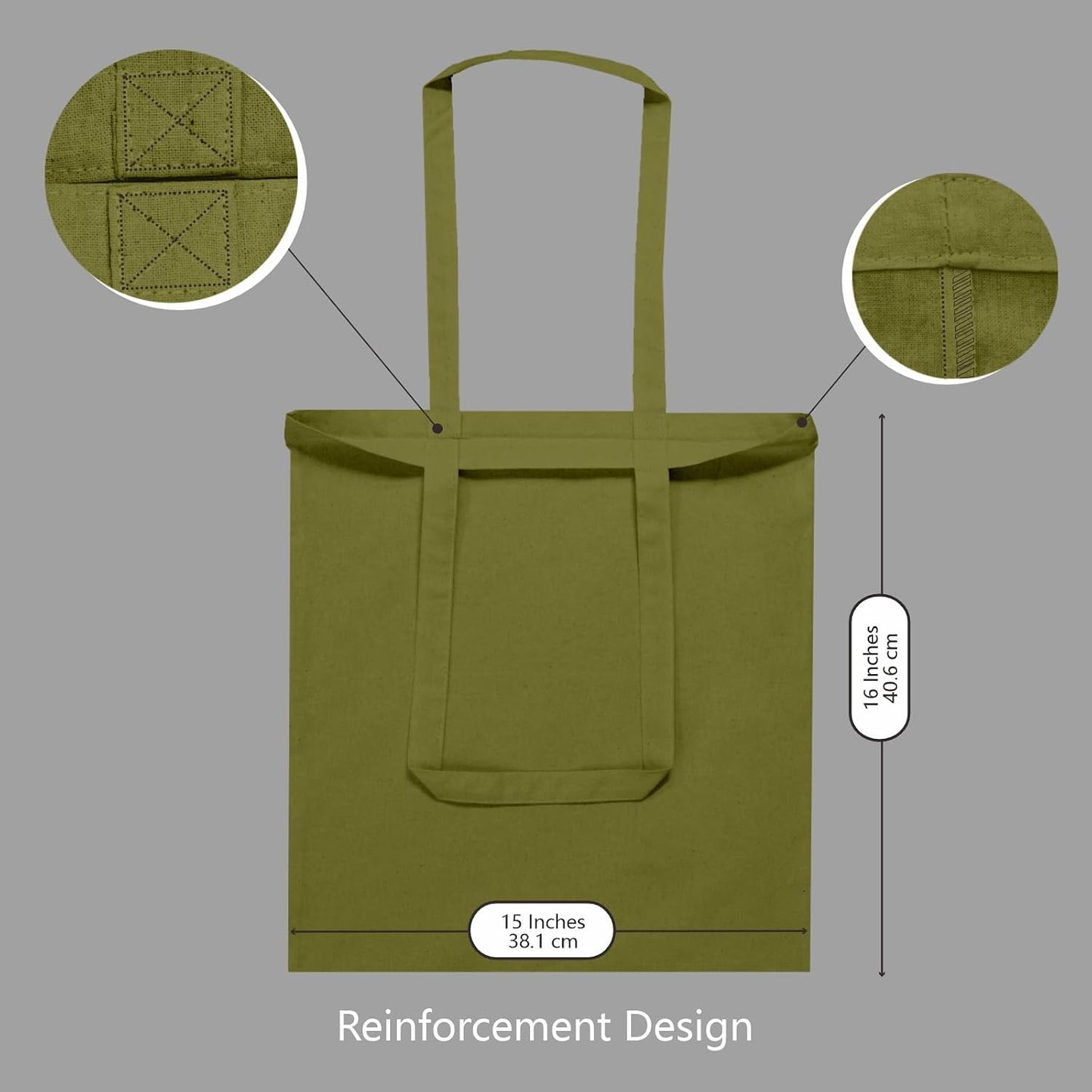 TOPDesign 3 | 6 | 12 | 24 | 48 | 192 Pack Economical Cotton Tote Bags, Lightweight Medium Reusable Grocery Shopping Cloth Bags, Suitable for DIY, Advertising, Promotion, Gift, Activity (3-Pack)