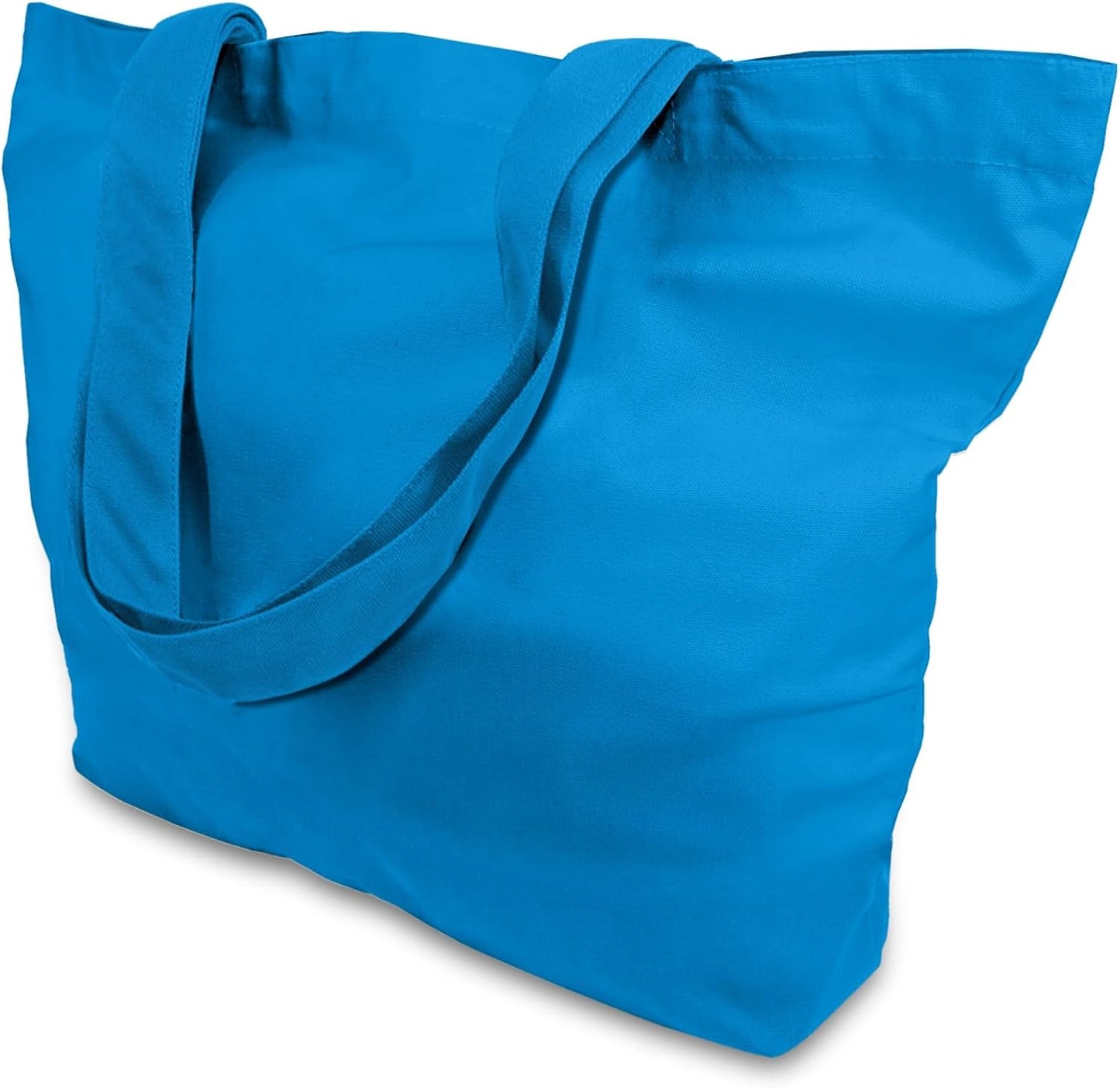 TOPDesign 1 | 3 | 6 | 12 | 24 Pack Super Strong Large 12oz Cotton Canvas Tote Bag, Reusable Grocery Shopping Cloth Bag, Fashionable Two-Tone Tote for Crafts, DIY Your Creative Designs (Pack of 1)