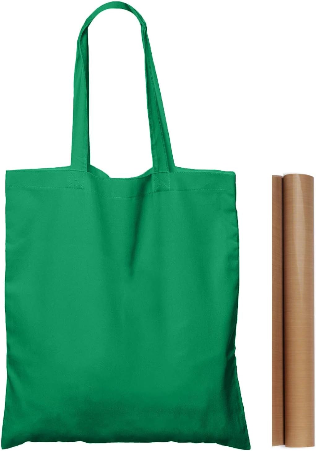 NPBAG 2 | 5 | 15 | 25 | 50 Pack 15'' X 16'' Natural Cotton Tote Bags, Lightweight Blank Bulk Cloth bags with 1pc of PTFE Teflon Sheet (2-Pack)