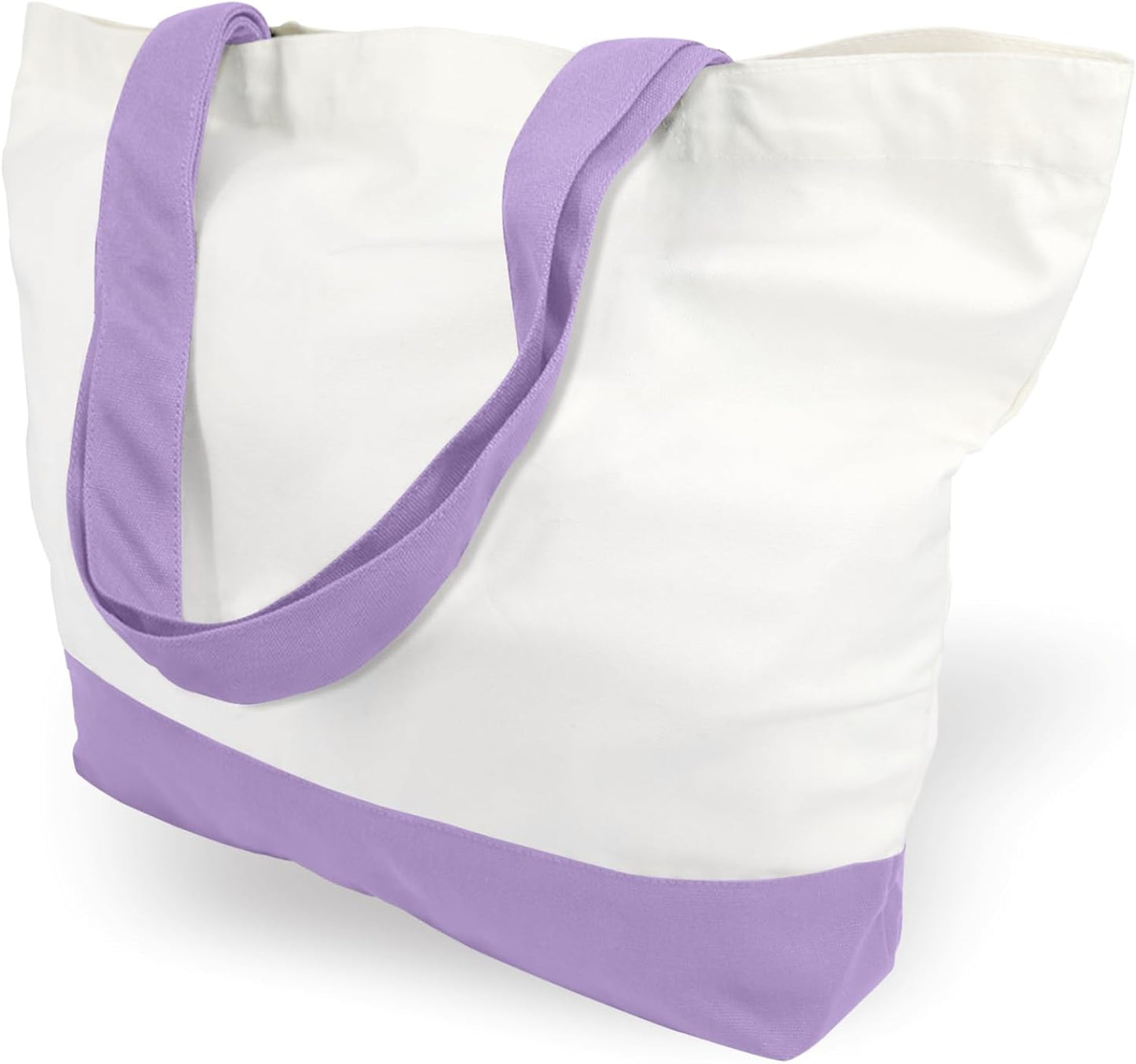 TOPDesign 1 | 3 | 6 | 12 | 24 Pack Super Strong Large 12oz Cotton Canvas Tote Bag, Reusable Grocery Shopping Cloth Bag, Fashionable Two-Tone Tote for Crafts, DIY Your Creative Designs (Pack of 1)