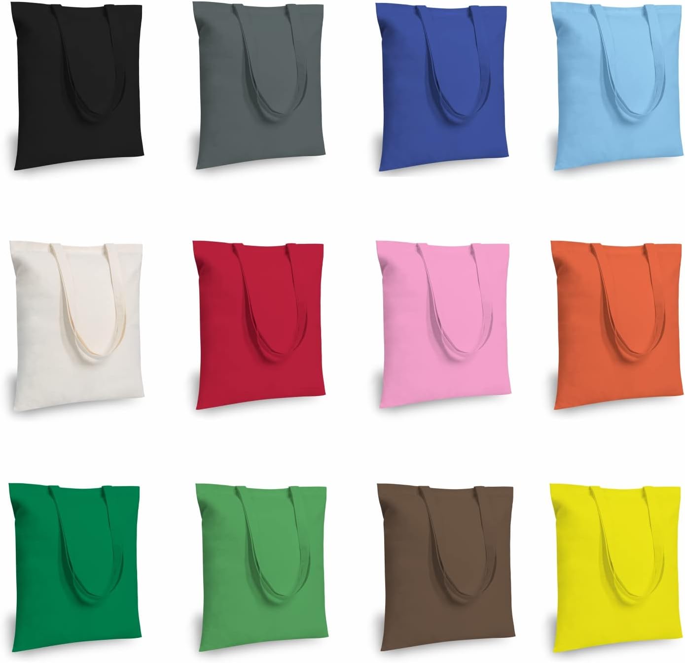 TOPDesign 3 | 6 | 12 | 24 | 48 | 192 Pack Economical Cotton Tote Bags, Lightweight Medium Reusable Grocery Shopping Cloth Bags, Suitable for DIY, Advertising, Promotion, Gift, Activity (3-Pack)
