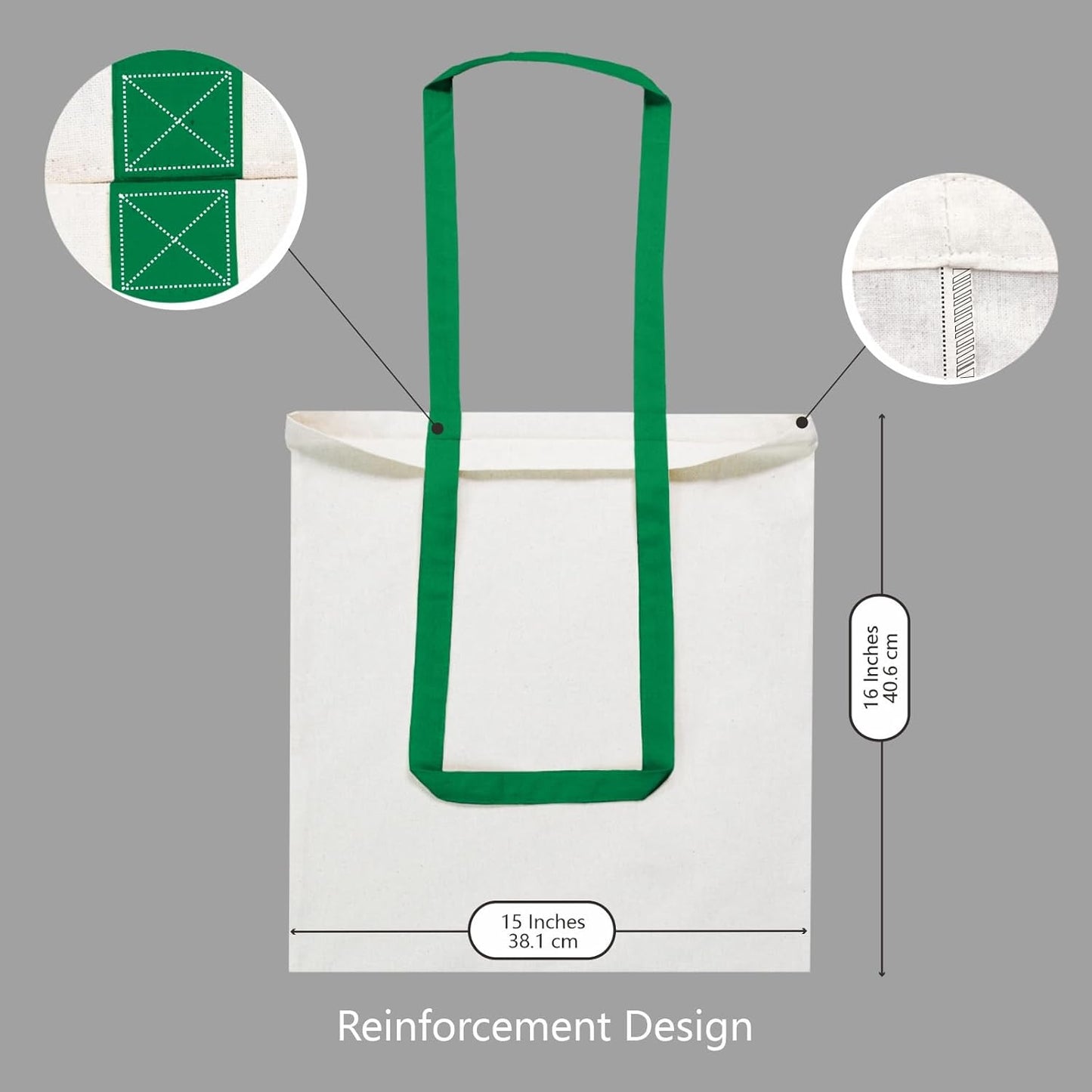 TOPDesign 3 | 6 | 12 | 24 | 48 | 192 Pack Economical Cotton Tote Bags, Lightweight Medium Reusable Grocery Shopping Cloth Bags, Suitable for DIY, Advertising, Promotion, Gift, Activity (3-Pack)