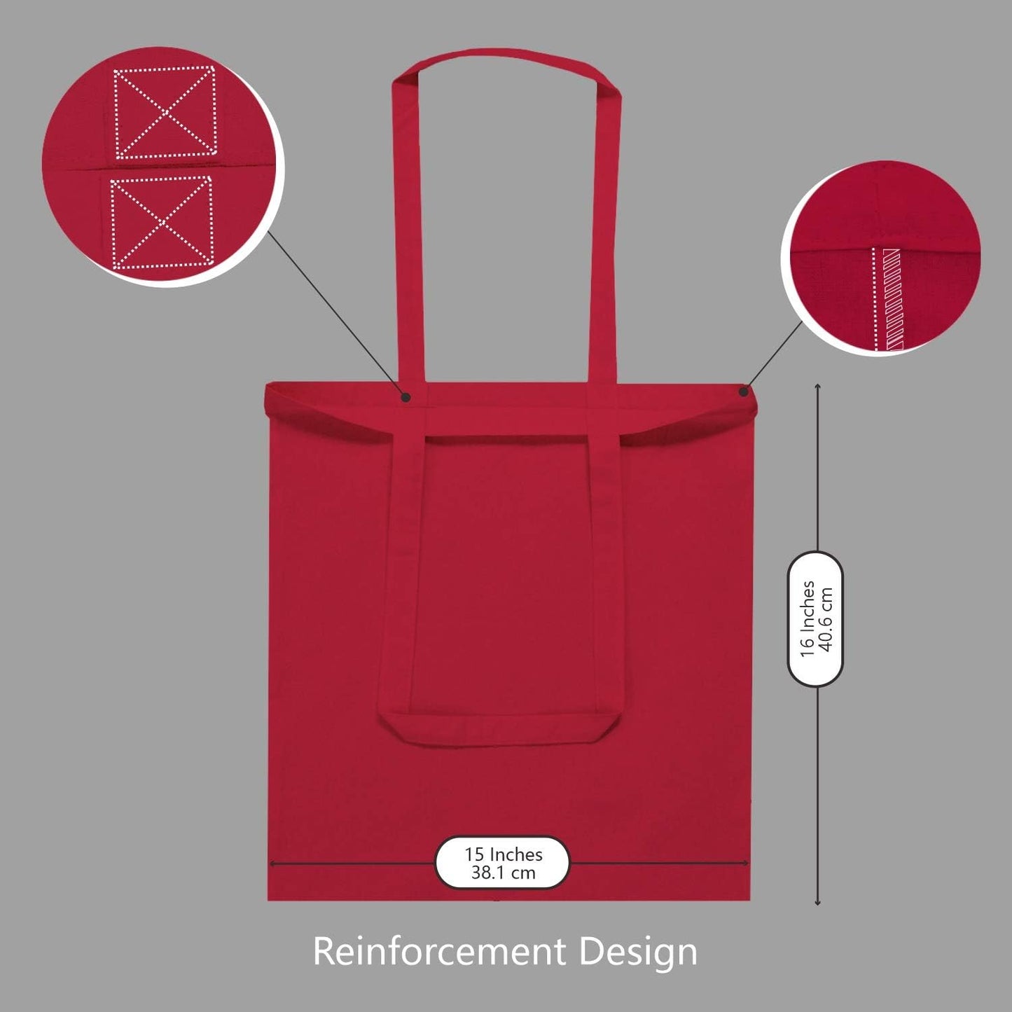 TOPDesign 3 | 6 | 12 | 24 | 48 | 192 Pack Economical Cotton Tote Bags, Lightweight Medium Reusable Grocery Shopping Cloth Bags, Suitable for DIY, Advertising, Promotion, Gift, Activity (3-Pack)