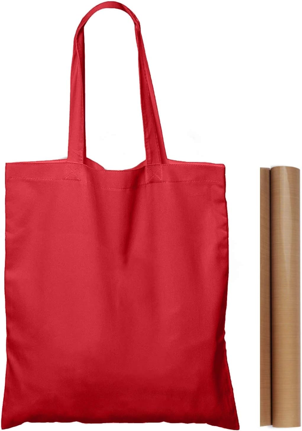 NPBAG 2 | 5 | 15 | 25 | 50 Pack 15'' X 16'' Natural Cotton Tote Bags, Lightweight Blank Bulk Cloth bags with 1pc of PTFE Teflon Sheet (2-Pack)