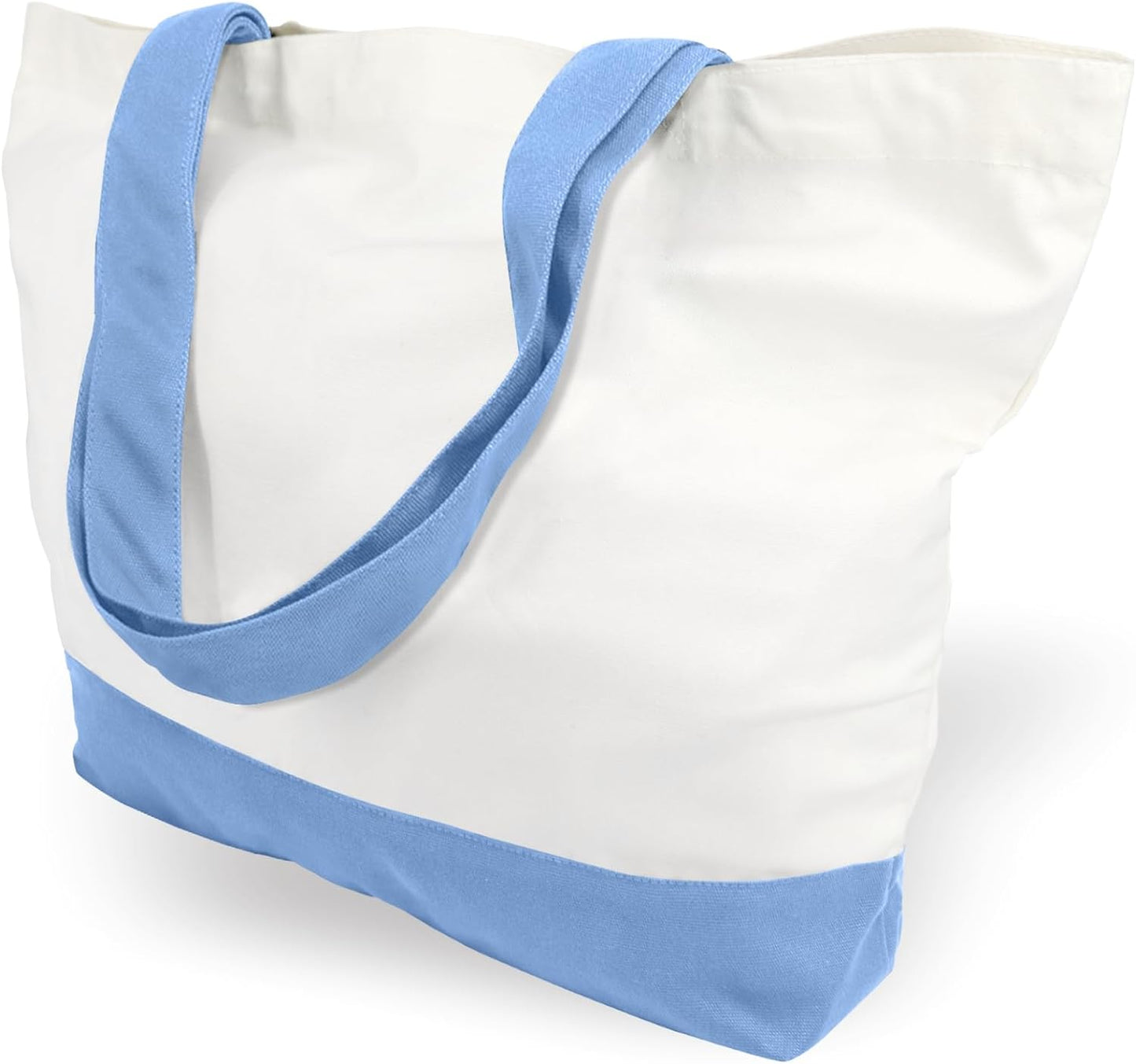 TOPDesign 1 | 3 | 6 | 12 | 24 Pack Super Strong Large 12oz Cotton Canvas Tote Bag, Reusable Grocery Shopping Cloth Bag, Fashionable Two-Tone Tote for Crafts, DIY Your Creative Designs (Pack of 1)