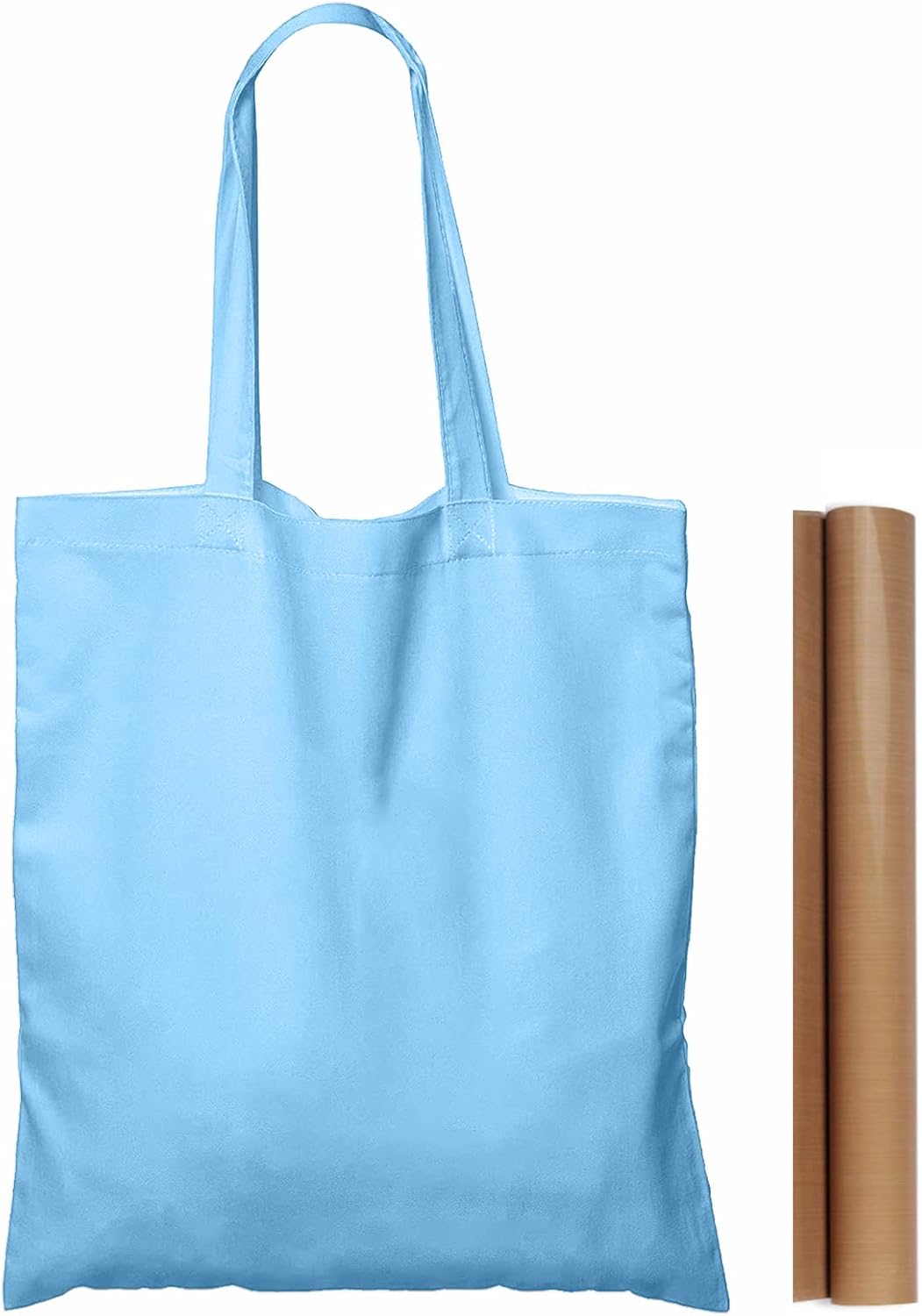 NPBAG 2 | 5 | 15 | 25 | 50 Pack 15'' X 16'' Natural Cotton Tote Bags, Lightweight Blank Bulk Cloth bags with 1pc of PTFE Teflon Sheet (2-Pack)