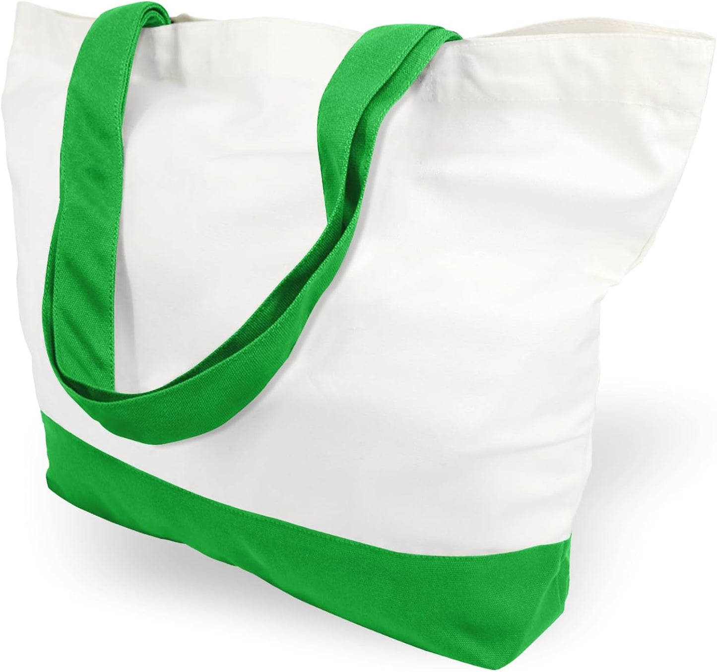 TOPDesign 1 | 3 | 6 | 12 | 24 Pack Super Strong Large 12oz Cotton Canvas Tote Bag, Reusable Grocery Shopping Cloth Bag, Fashionable Two-Tone Tote for Crafts, DIY Your Creative Designs (Pack of 1)