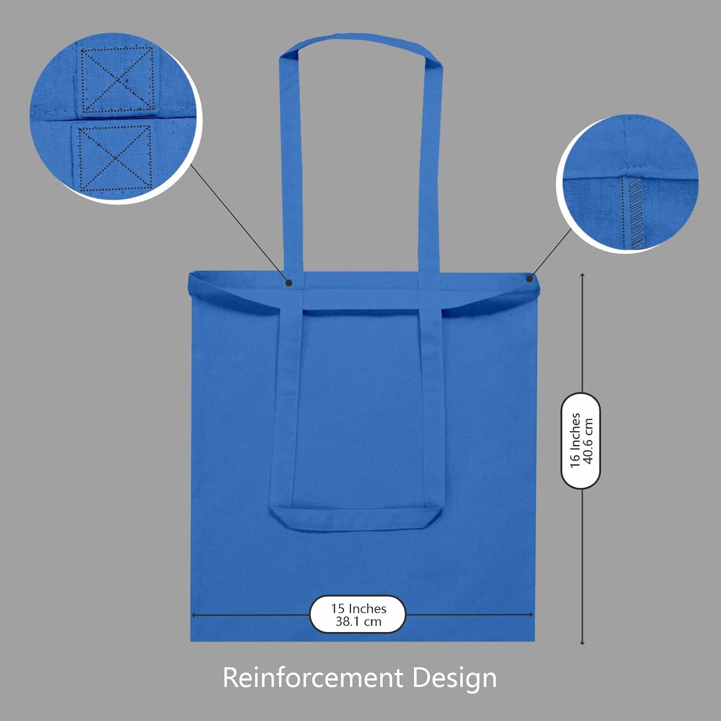 TOPDesign 3 | 6 | 12 | 24 | 48 | 192 Pack Economical Cotton Tote Bags, Lightweight Medium Reusable Grocery Shopping Cloth Bags, Suitable for DIY, Advertising, Promotion, Gift, Activity (3-Pack)