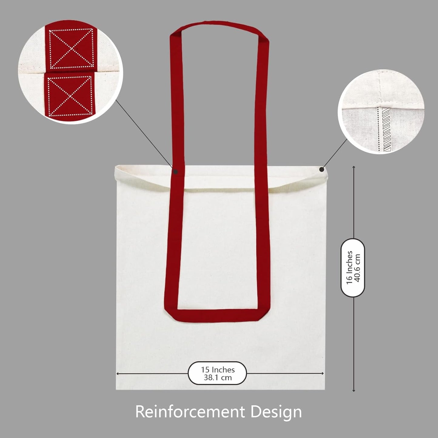 TOPDesign 3 | 6 | 12 | 24 | 48 | 192 Pack Economical Cotton Tote Bags, Lightweight Medium Reusable Grocery Shopping Cloth Bags, Suitable for DIY, Advertising, Promotion, Gift, Activity (3-Pack)