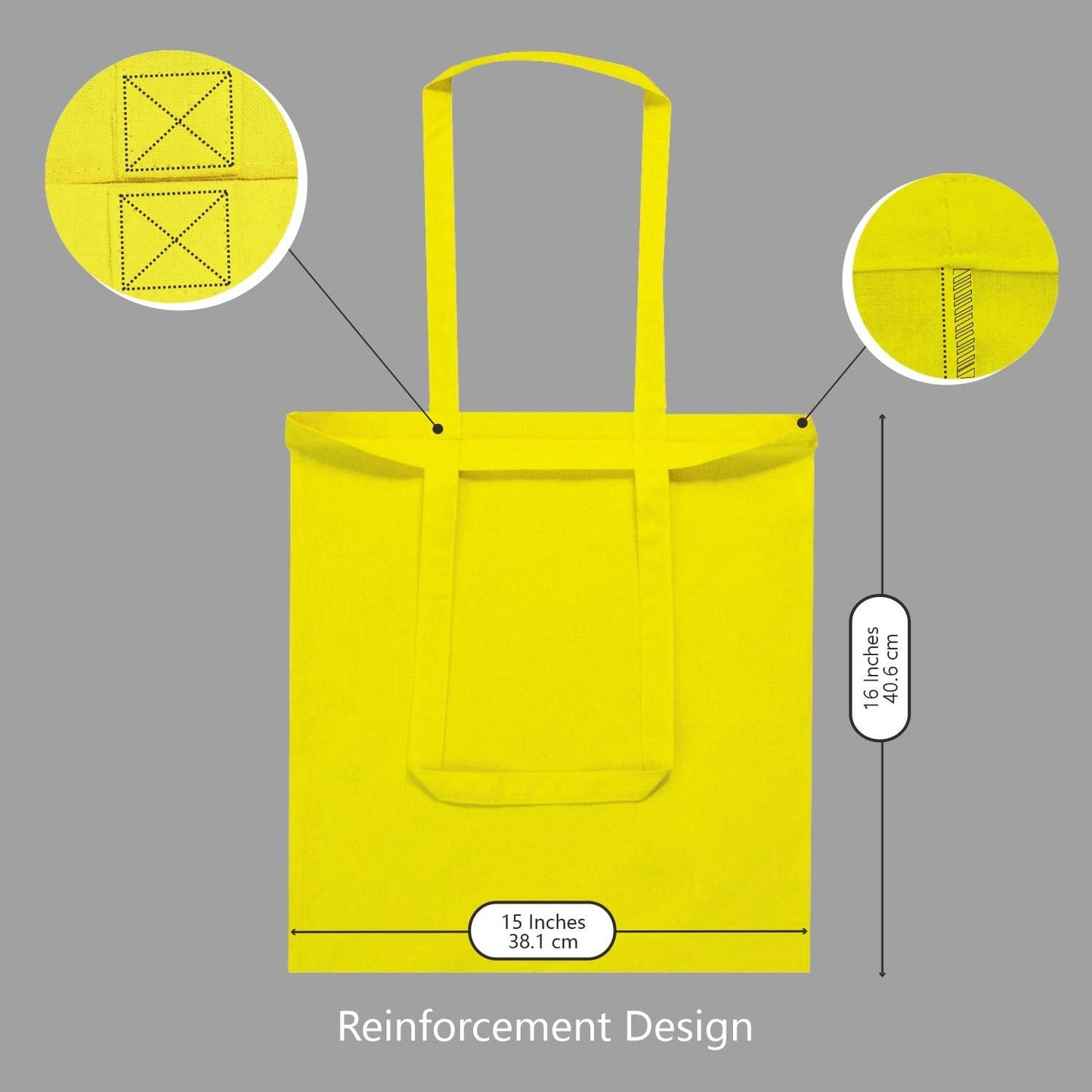 TOPDesign 3 | 6 | 12 | 24 | 48 | 192 Pack Economical Cotton Tote Bags, Lightweight Medium Reusable Grocery Shopping Cloth Bags, Suitable for DIY, Advertising, Promotion, Gift, Activity (3-Pack)