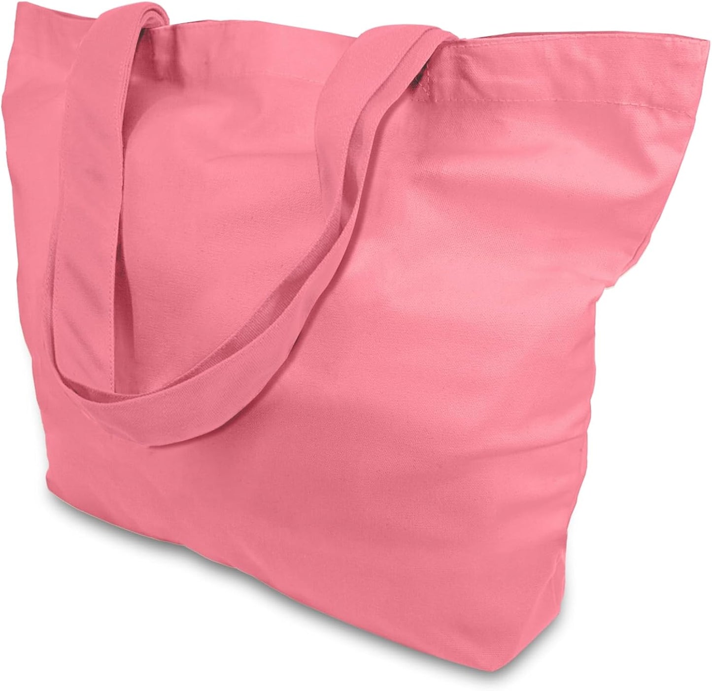 TOPDesign 1 | 3 | 6 | 12 | 24 Pack Super Strong Large 12oz Cotton Canvas Tote Bag, Reusable Grocery Shopping Cloth Bag, Fashionable Two-Tone Tote for Crafts, DIY Your Creative Designs (Pack of 1)