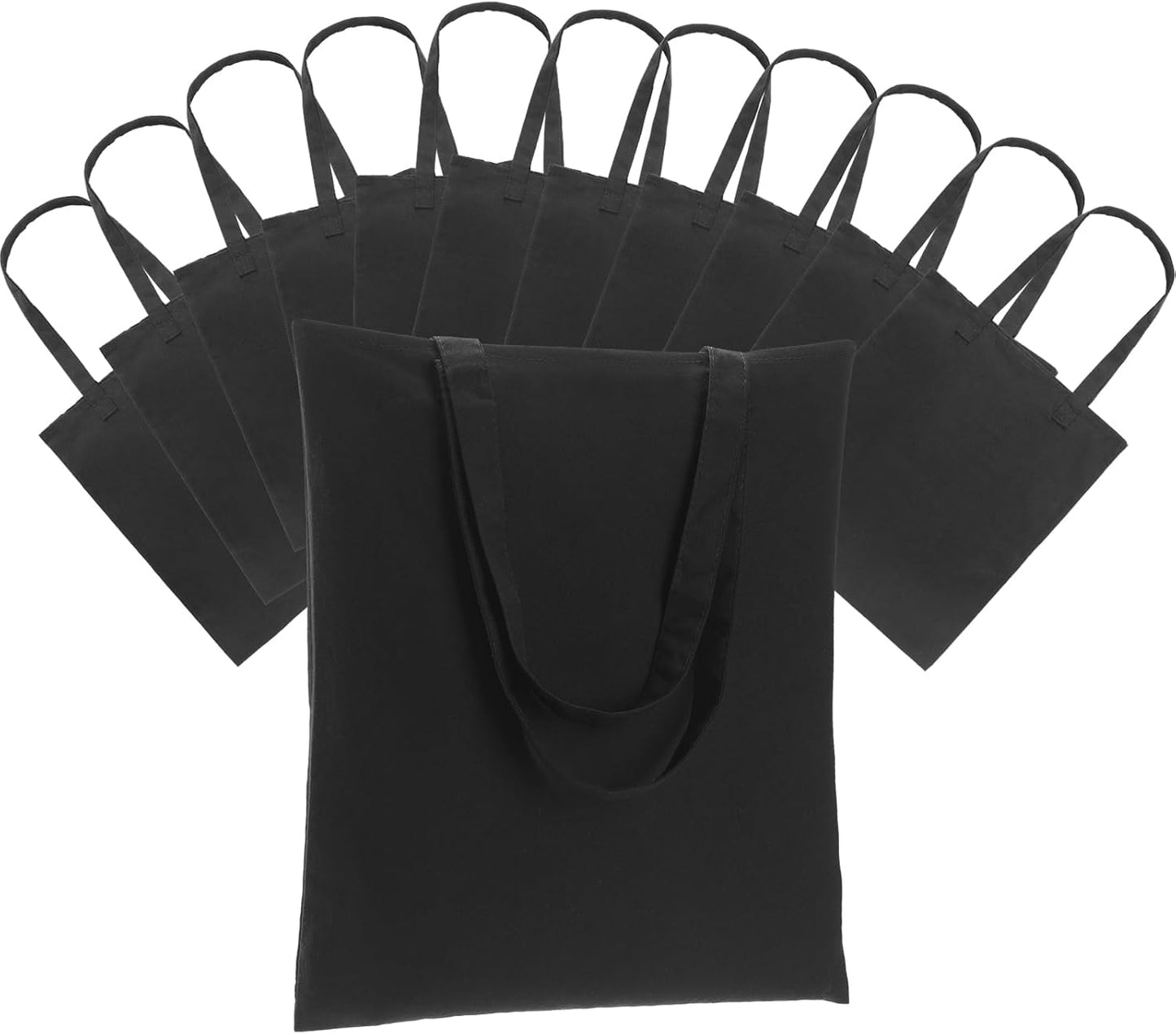 Carbrea 12 Pack Thin Canvas Tote Bags Bulk, Reusable Grocery Bags - Beige | Lightweight, 5oz Natural Canvas, Reinforced Stitches, Blank Design, Ideal for Shopping DIY Sublimation Activity Gift