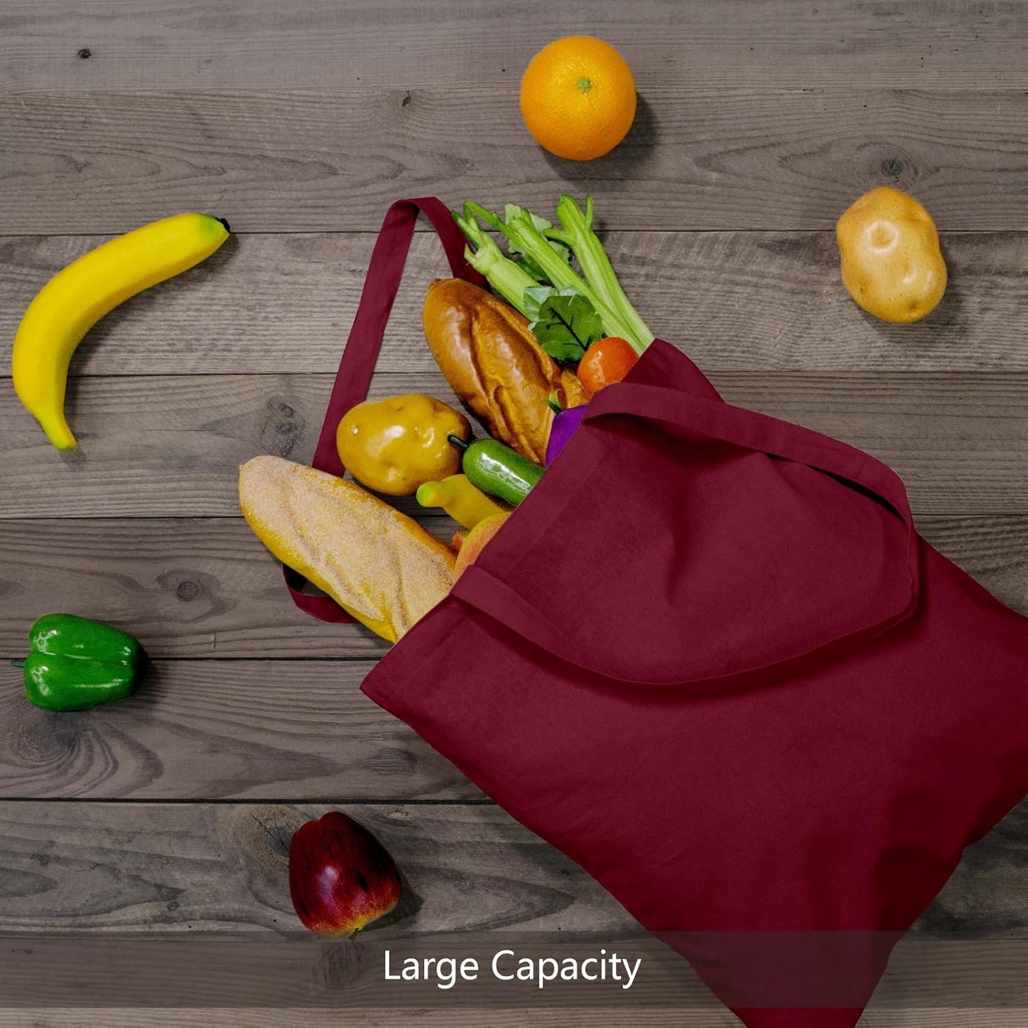 TOPDesign 3 | 6 | 12 | 24 | 48 | 192 Pack Economical Cotton Tote Bags, Lightweight Medium Reusable Grocery Shopping Cloth Bags, Suitable for DIY, Advertising, Promotion, Gift, Activity (3-Pack)