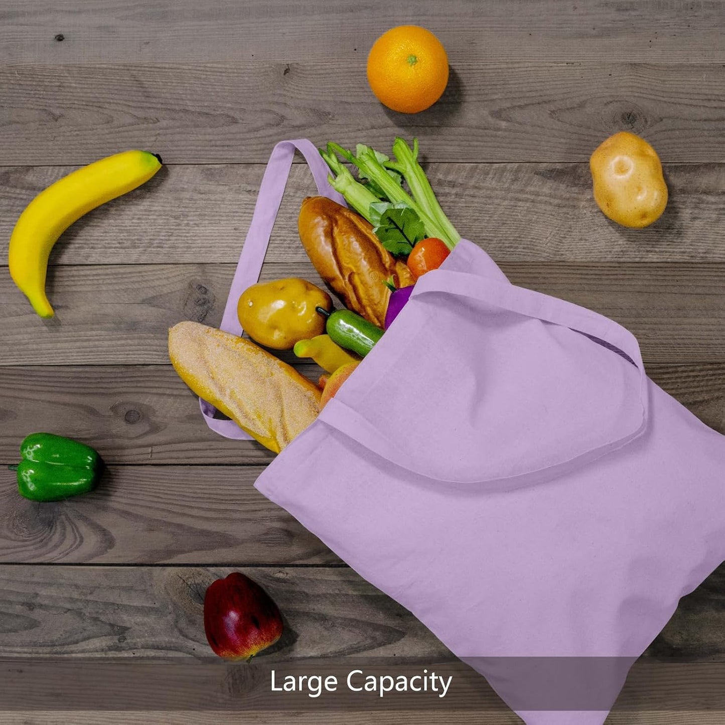 TOPDesign 3 | 6 | 12 | 24 | 48 | 192 Pack Economical Cotton Tote Bags, Lightweight Medium Reusable Grocery Shopping Cloth Bags, Suitable for DIY, Advertising, Promotion, Gift, Activity (3-Pack)
