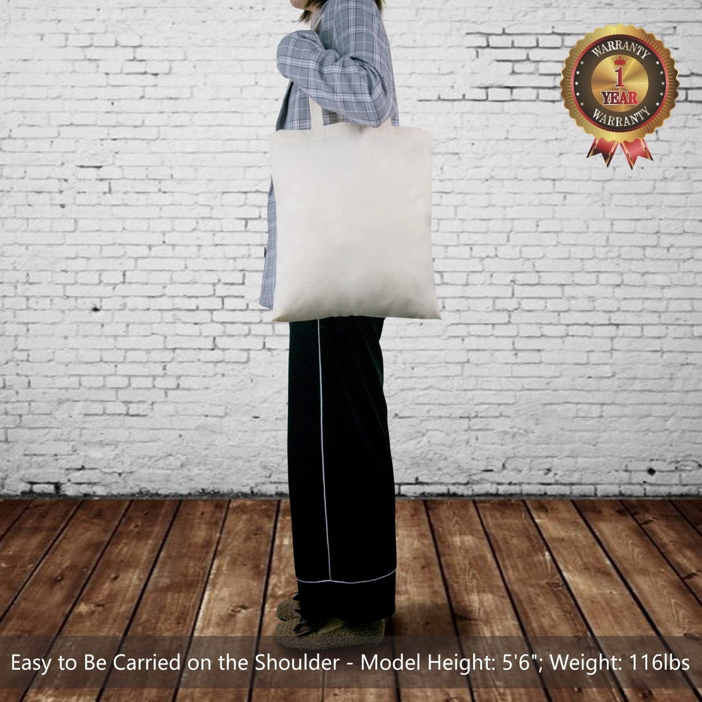 TOPDesign 3 | 6 | 12 | 24 | 48 | 192 Pack Economical Cotton Tote Bags, Lightweight Medium Reusable Grocery Shopping Cloth Bags, Suitable for DIY, Advertising, Promotion, Gift, Activity (3-Pack)