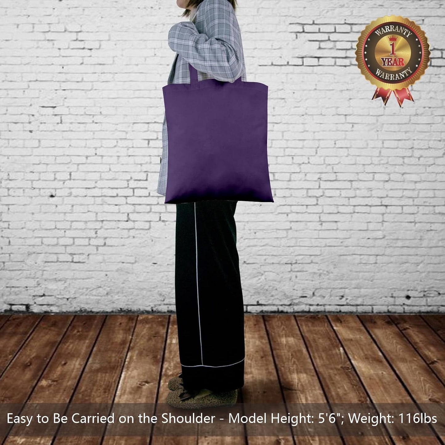 TOPDesign 3 | 6 | 12 | 24 | 48 | 192 Pack Economical Cotton Tote Bags, Lightweight Medium Reusable Grocery Shopping Cloth Bags, Suitable for DIY, Advertising, Promotion, Gift, Activity (3-Pack)