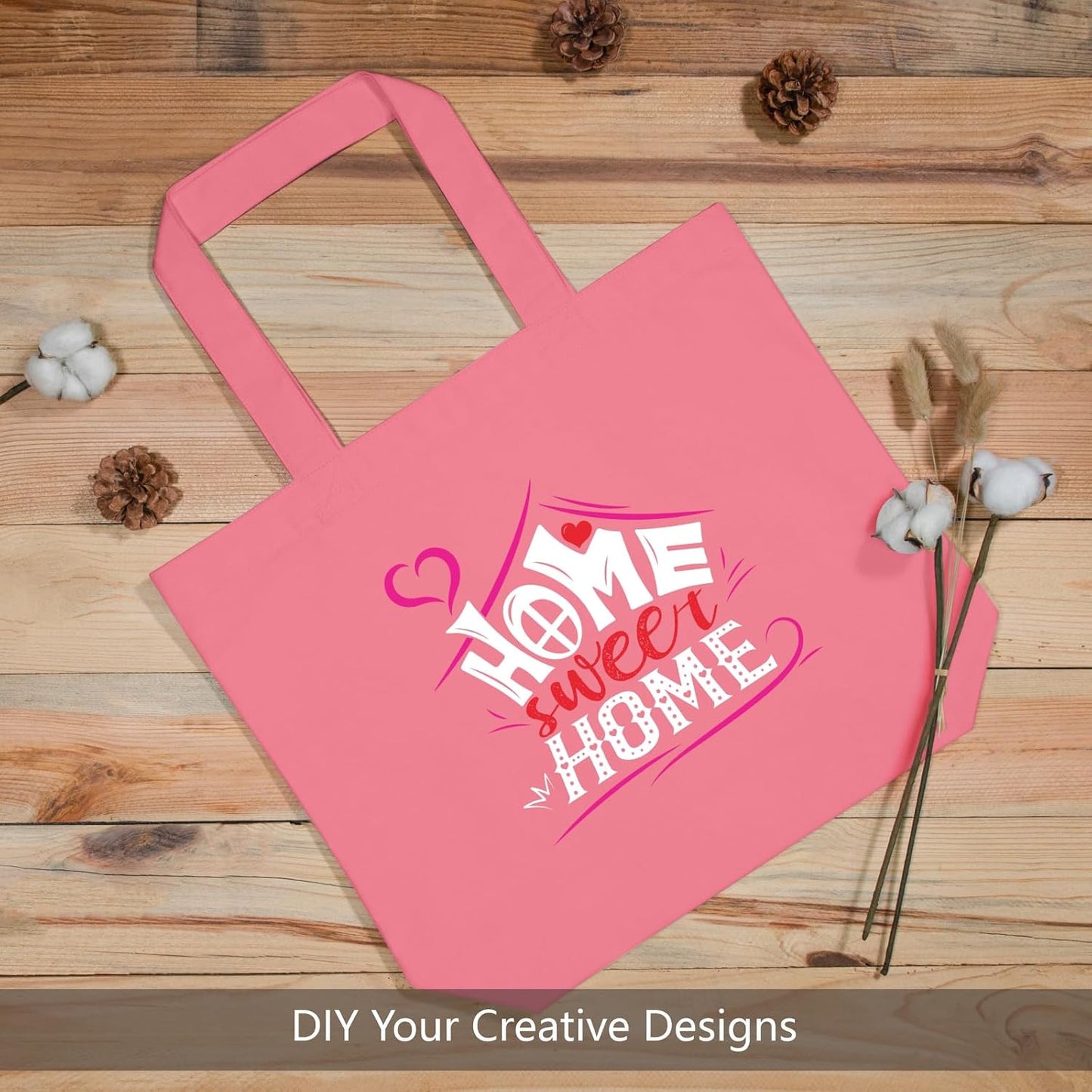 TOPDesign 1 | 3 | 6 | 12 | 24 Pack Super Strong Large 12oz Cotton Canvas Tote Bag, Reusable Grocery Shopping Cloth Bag, Fashionable Two-Tone Tote for Crafts, DIY Your Creative Designs (Pack of 1)