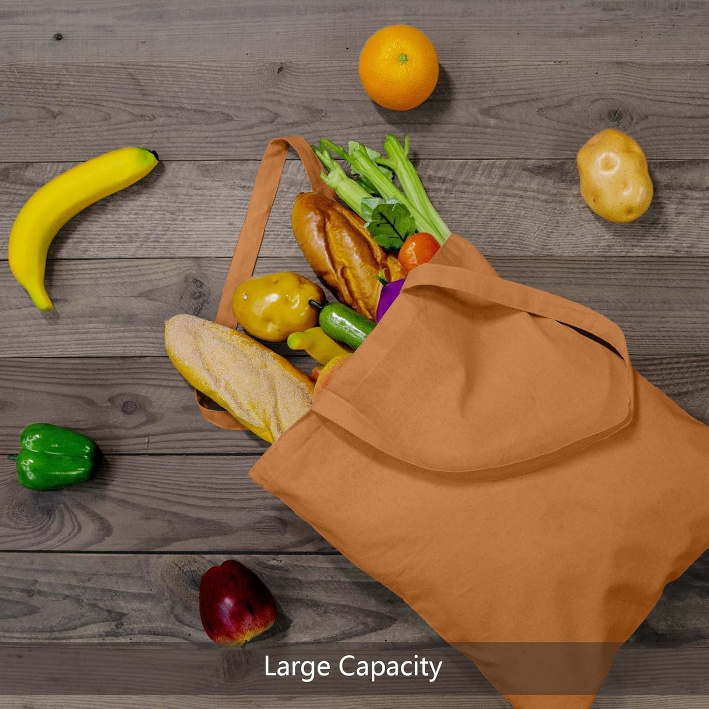 TOPDesign 3 | 6 | 12 | 24 | 48 | 192 Pack Economical Cotton Tote Bags, Lightweight Medium Reusable Grocery Shopping Cloth Bags, Suitable for DIY, Advertising, Promotion, Gift, Activity (3-Pack)