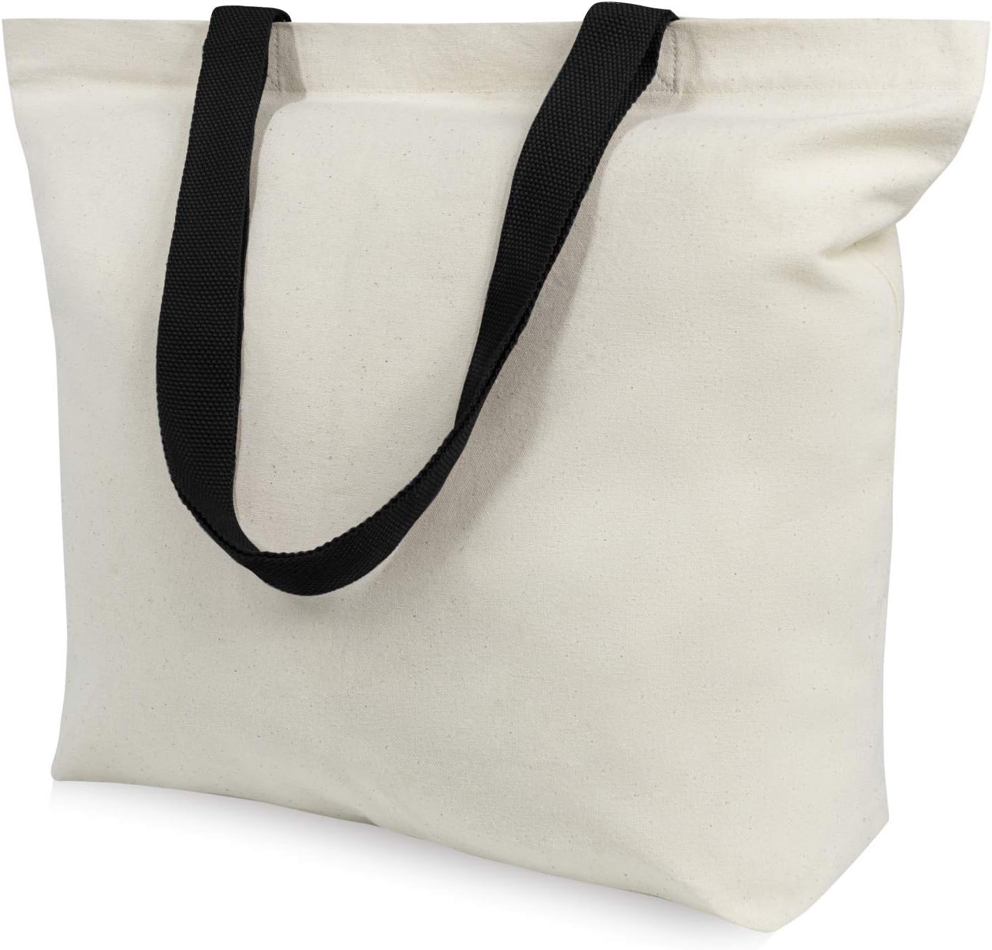TOPDesign 2-Pack Canvas Tote Bags with Magnetic Snap, Reusable Grocery Shopping Bags, DIY Your Creative Designs