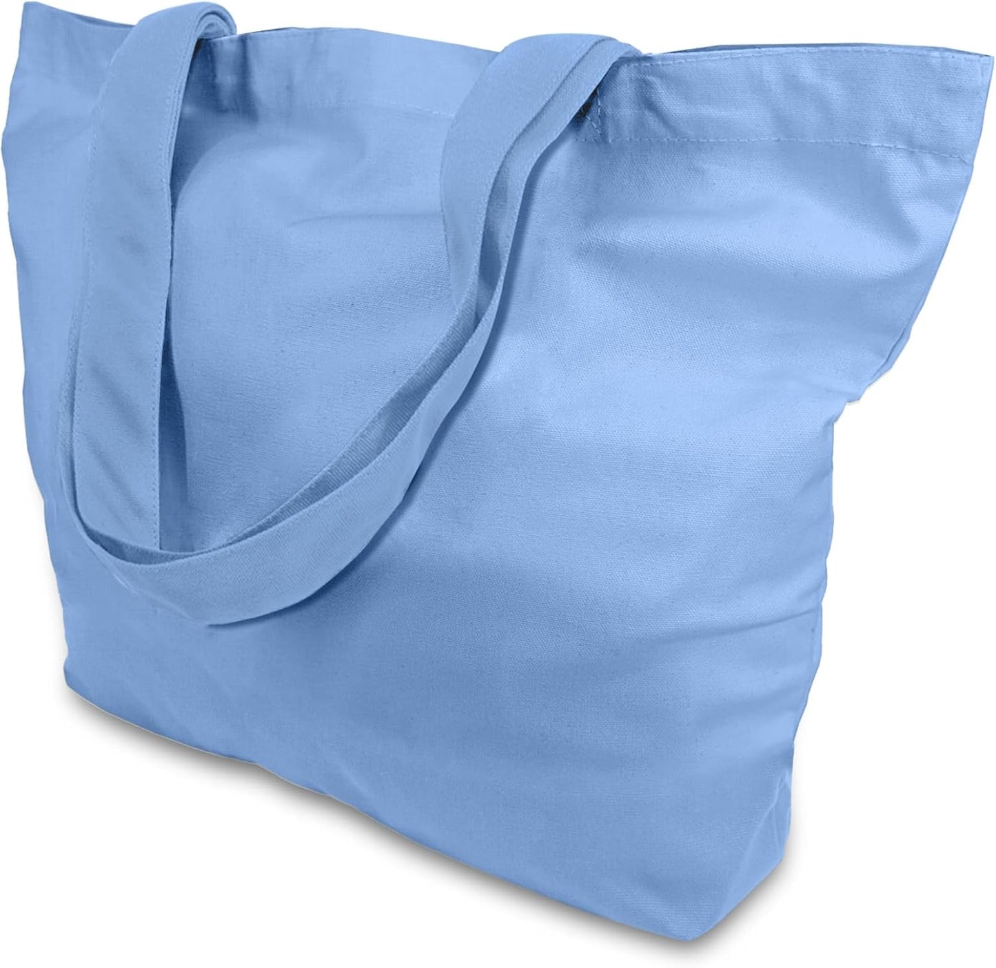 TOPDesign 1 | 3 | 6 | 12 | 24 Pack Super Strong Large 12oz Cotton Canvas Tote Bag, Reusable Grocery Shopping Cloth Bag, Fashionable Two-Tone Tote for Crafts, DIY Your Creative Designs (Pack of 1)