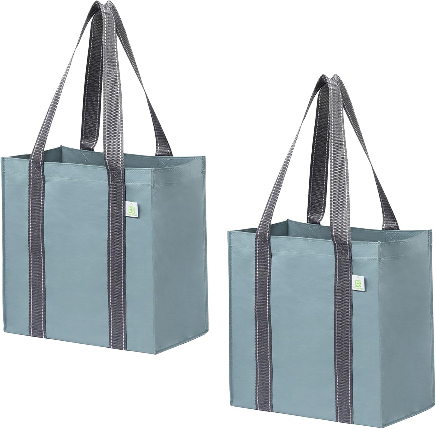 VENO 2/4 Pack Compact Reusable Grocery Shopping Bags with Hard Bottom | Medium Utility Tote w/ Handles,Heavy Duty,Foldable